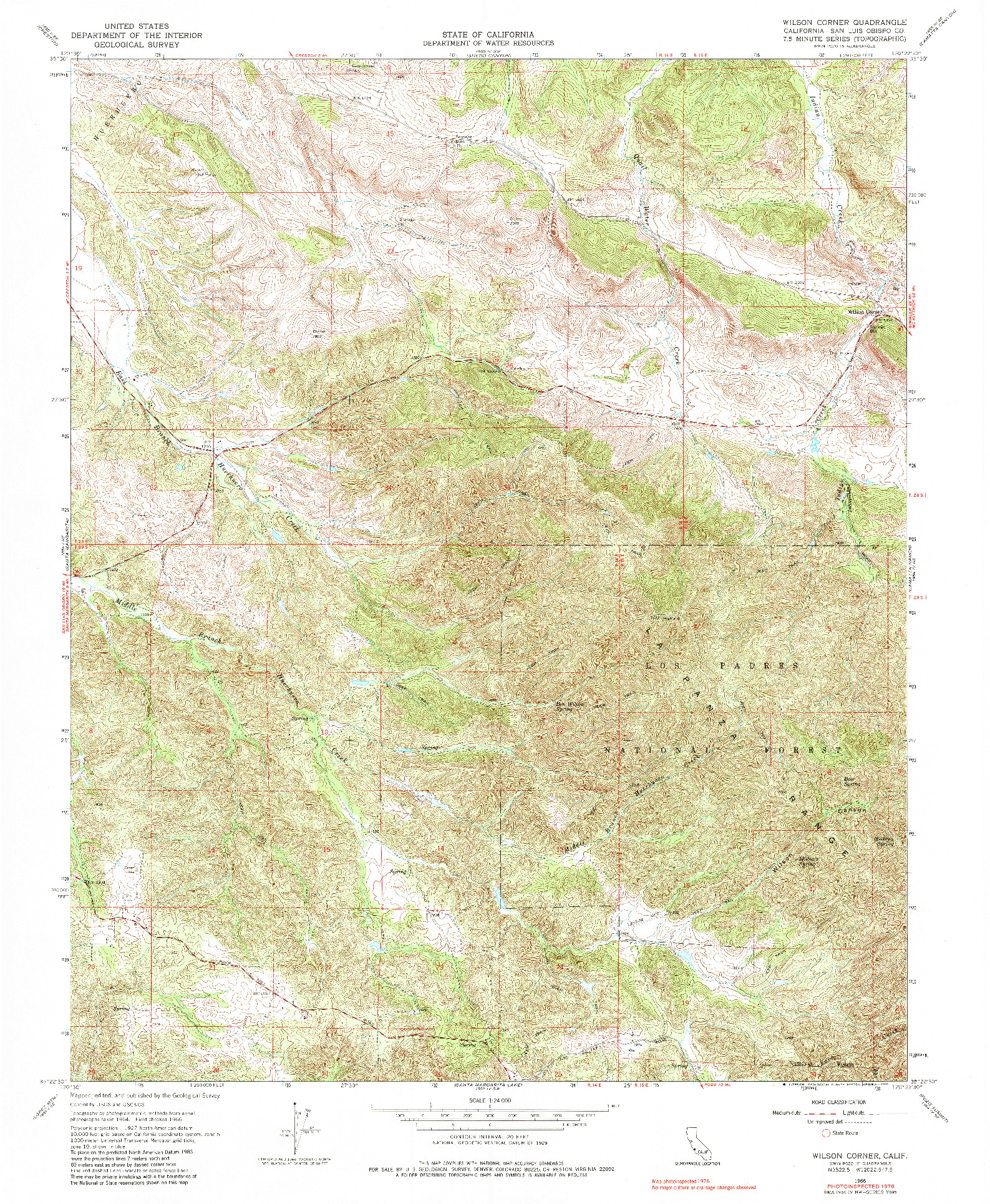 USGS 1:24000-SCALE QUADRANGLE FOR WILSON CORNER, CA 1966