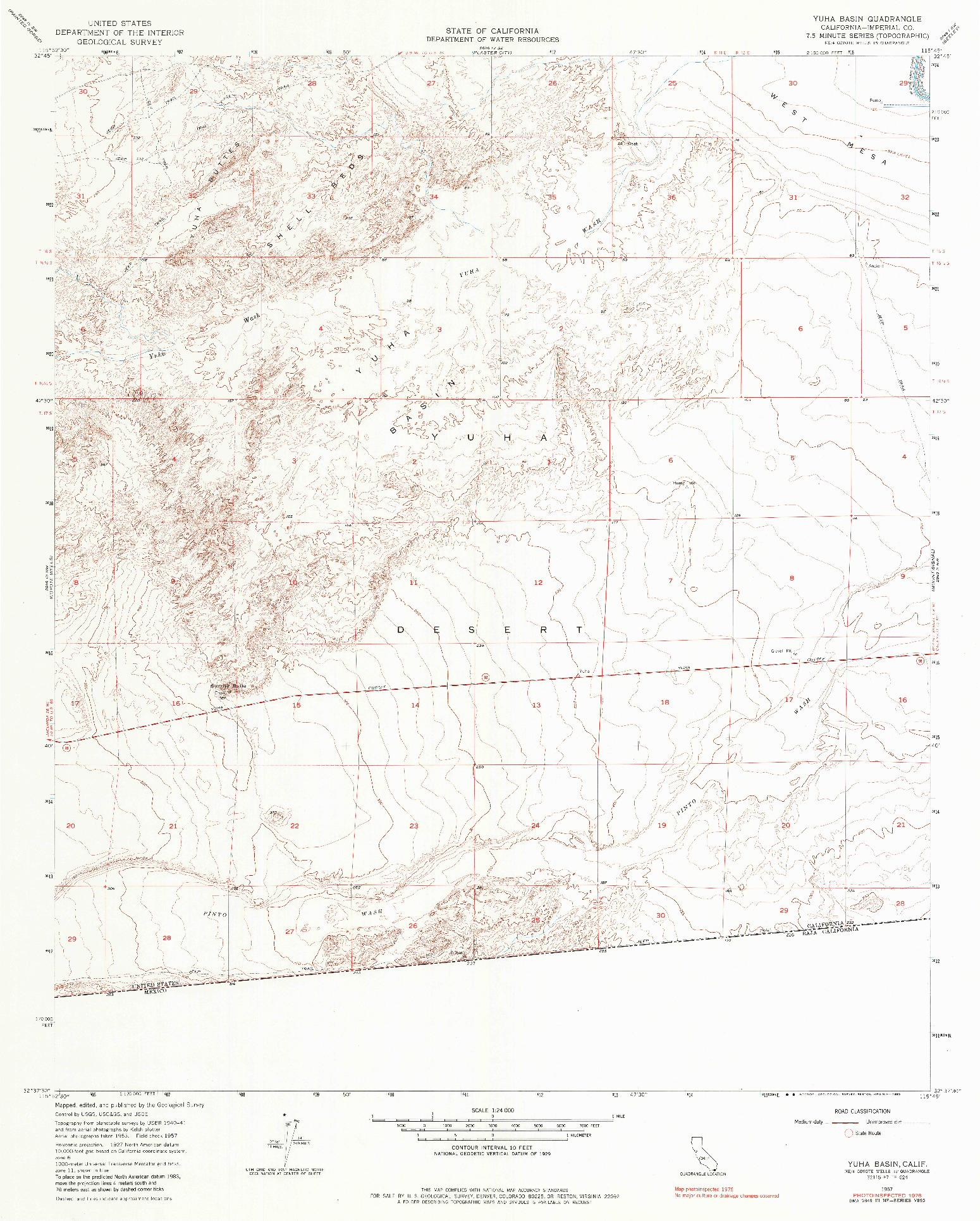 USGS 1:24000-SCALE QUADRANGLE FOR YUHA BASIN, CA 1957