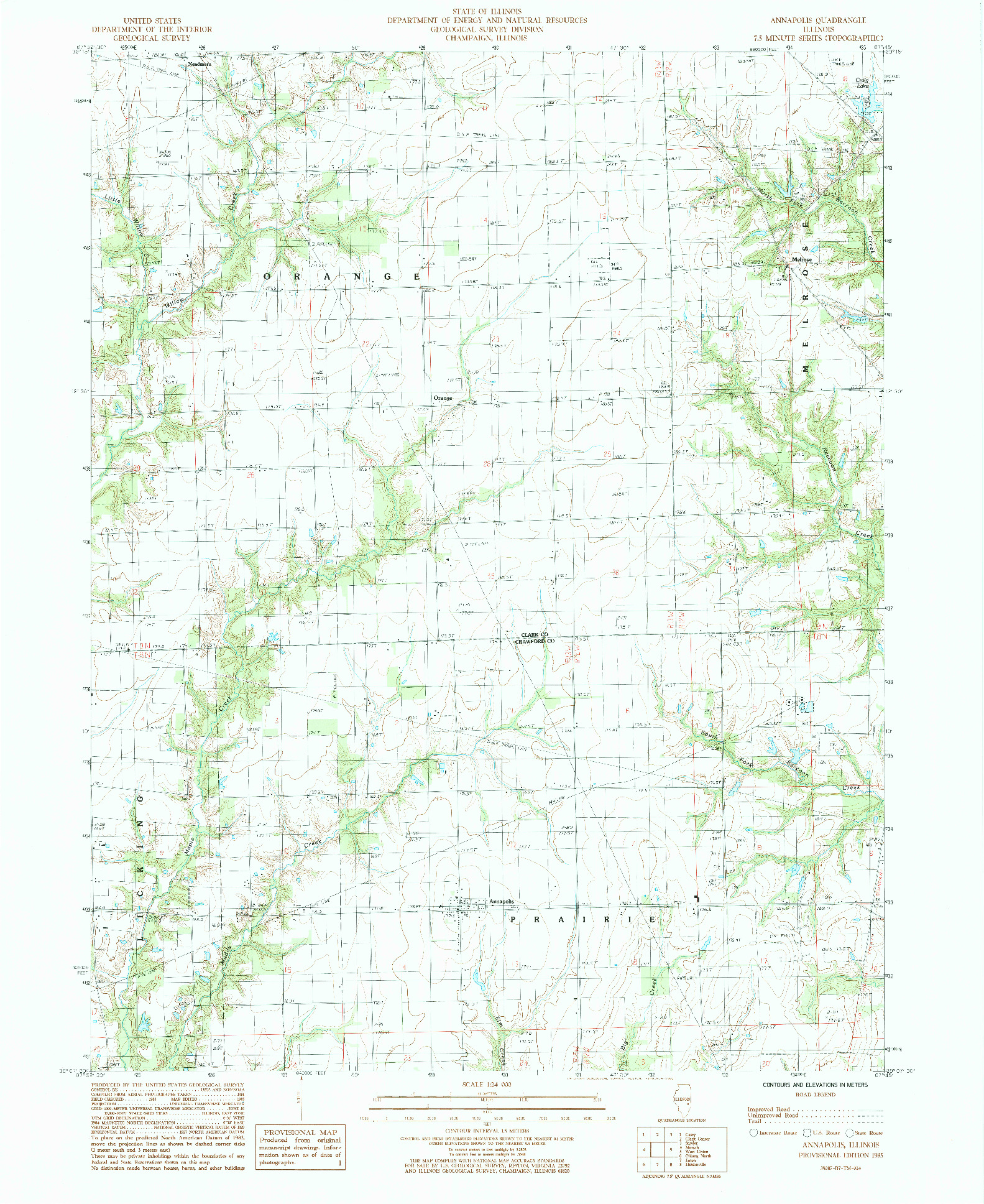 USGS 1:24000-SCALE QUADRANGLE FOR ANNAPOLIS, IL 1985