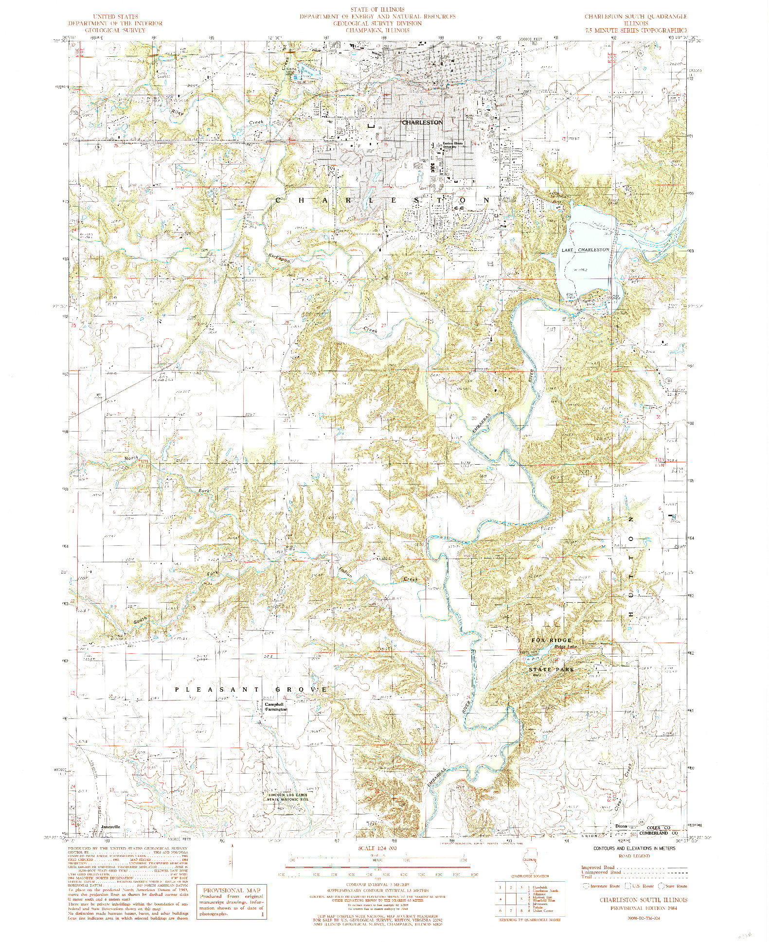 USGS 1:24000-SCALE QUADRANGLE FOR CHARLESTON SOUTH, IL 1984