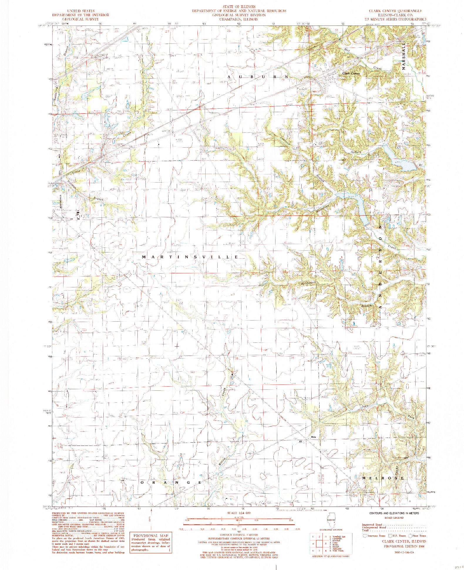 USGS 1:24000-SCALE QUADRANGLE FOR CLARK CENTER, IL 1984