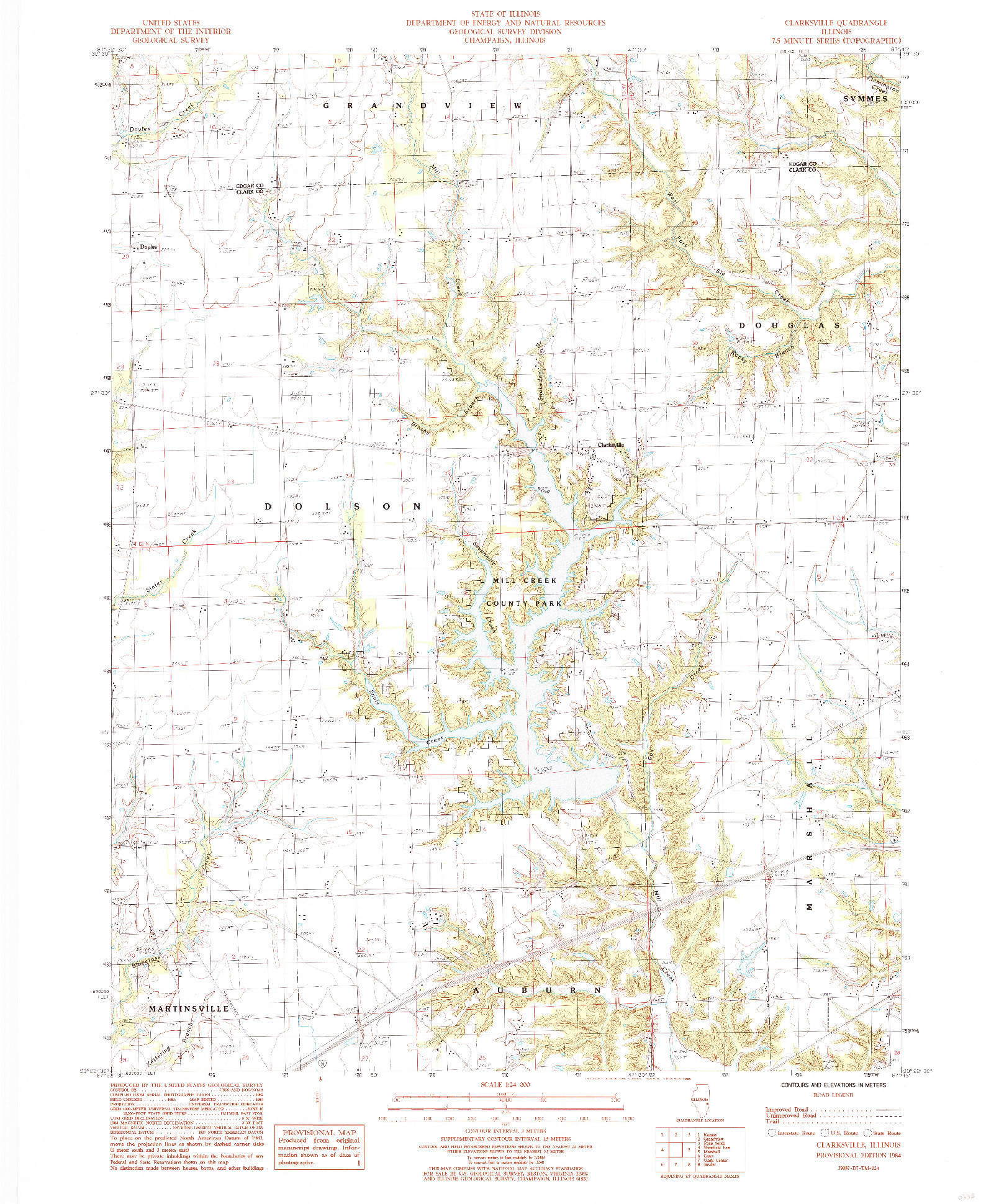 USGS 1:24000-SCALE QUADRANGLE FOR CLARKSVILLE, IL 1984