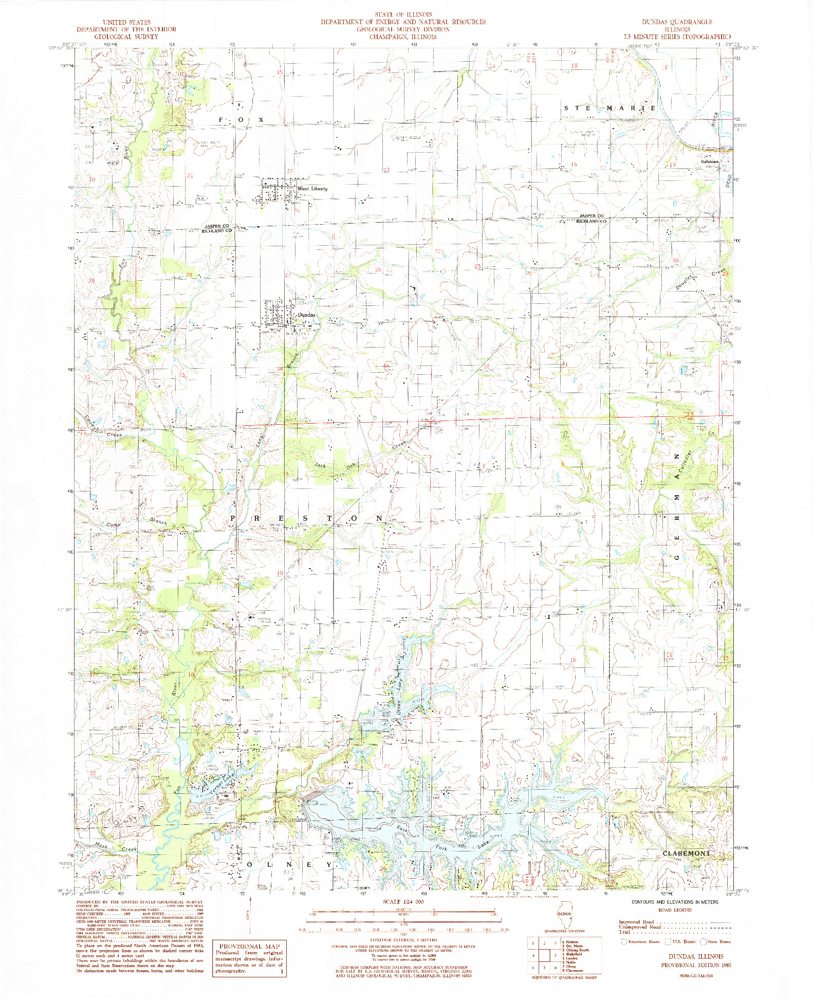 USGS 1:24000-SCALE QUADRANGLE FOR DUNDAS, IL 1985