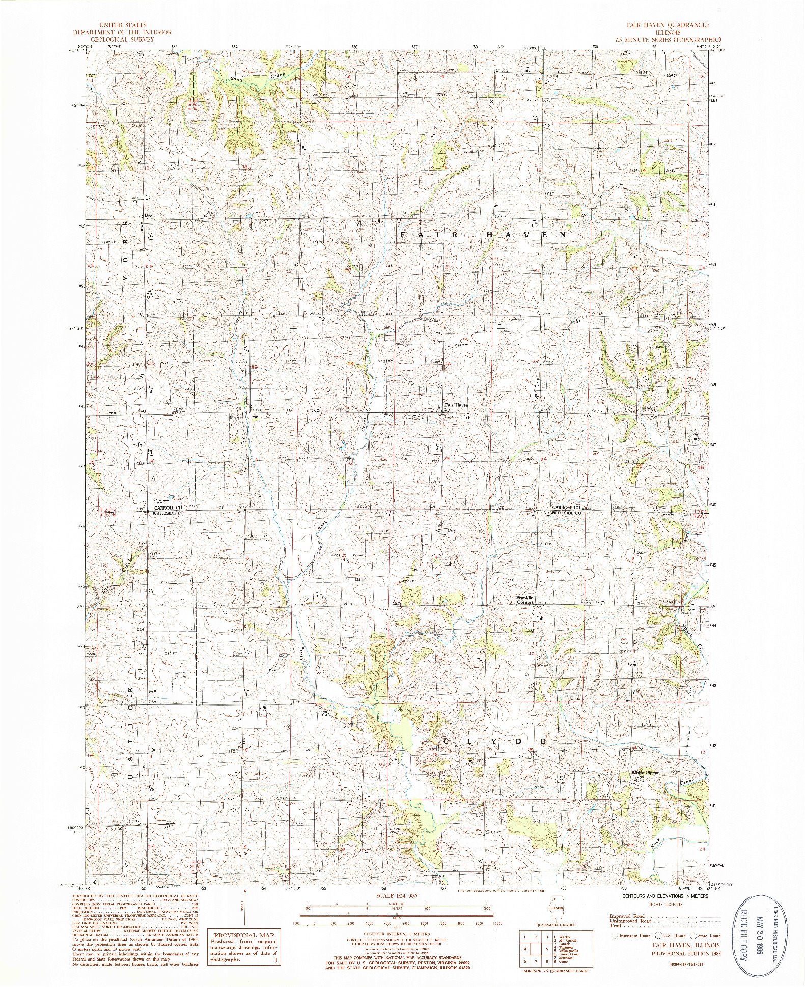 USGS 1:24000-SCALE QUADRANGLE FOR FAIR HAVEN, IL 1985