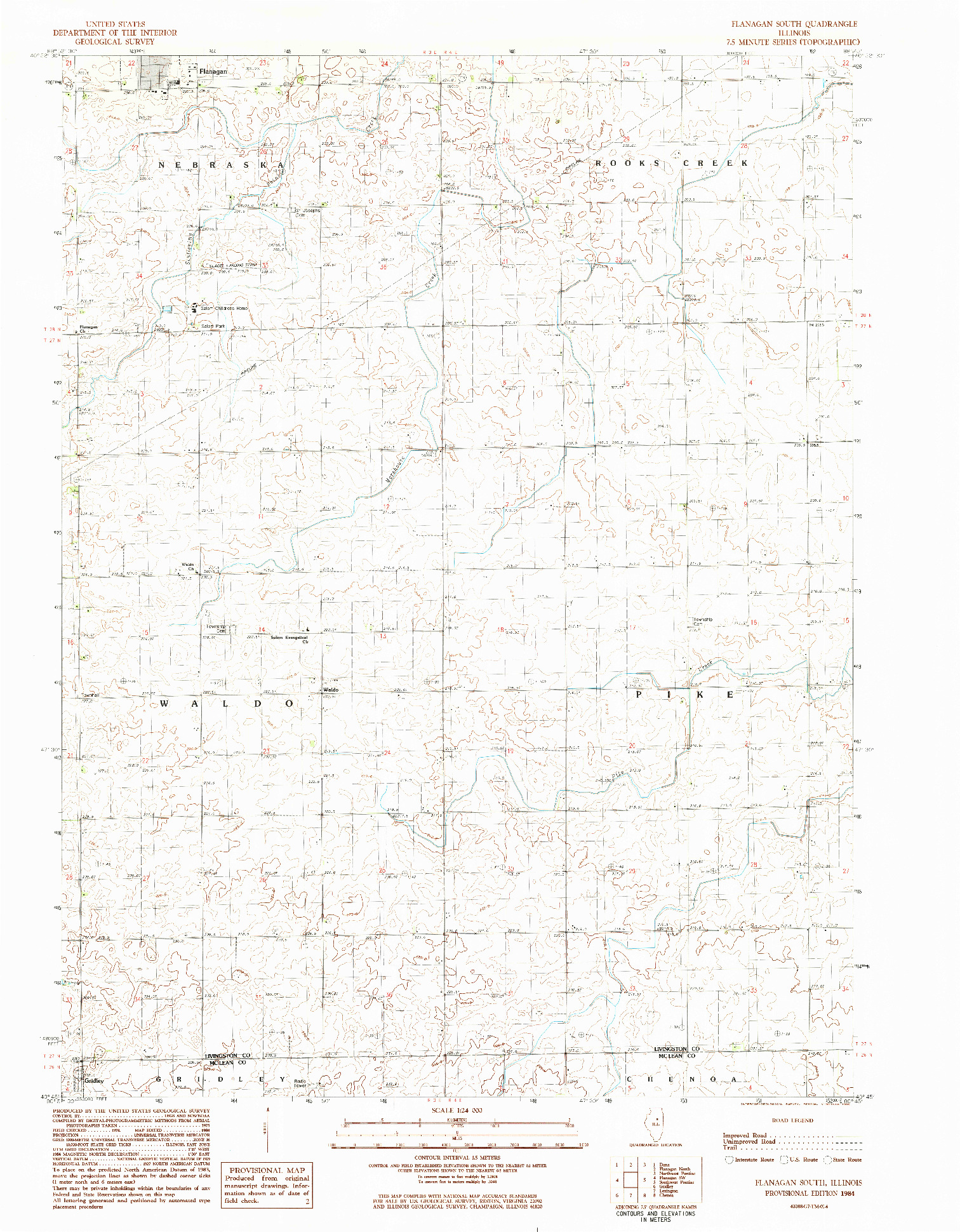 USGS 1:24000-SCALE QUADRANGLE FOR FLANAGAN SOUTH, IL 1984