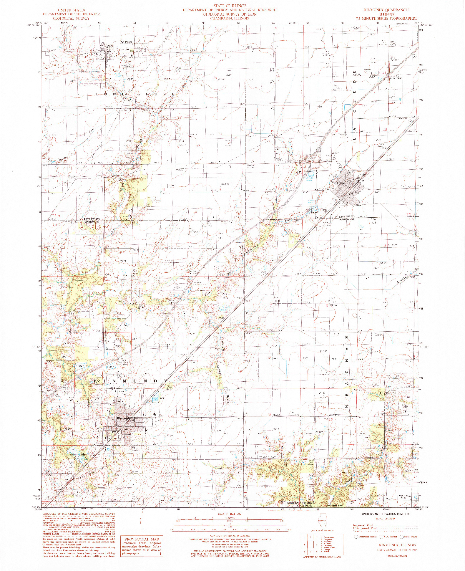 USGS 1:24000-SCALE QUADRANGLE FOR KINMUNDY, IL 1985