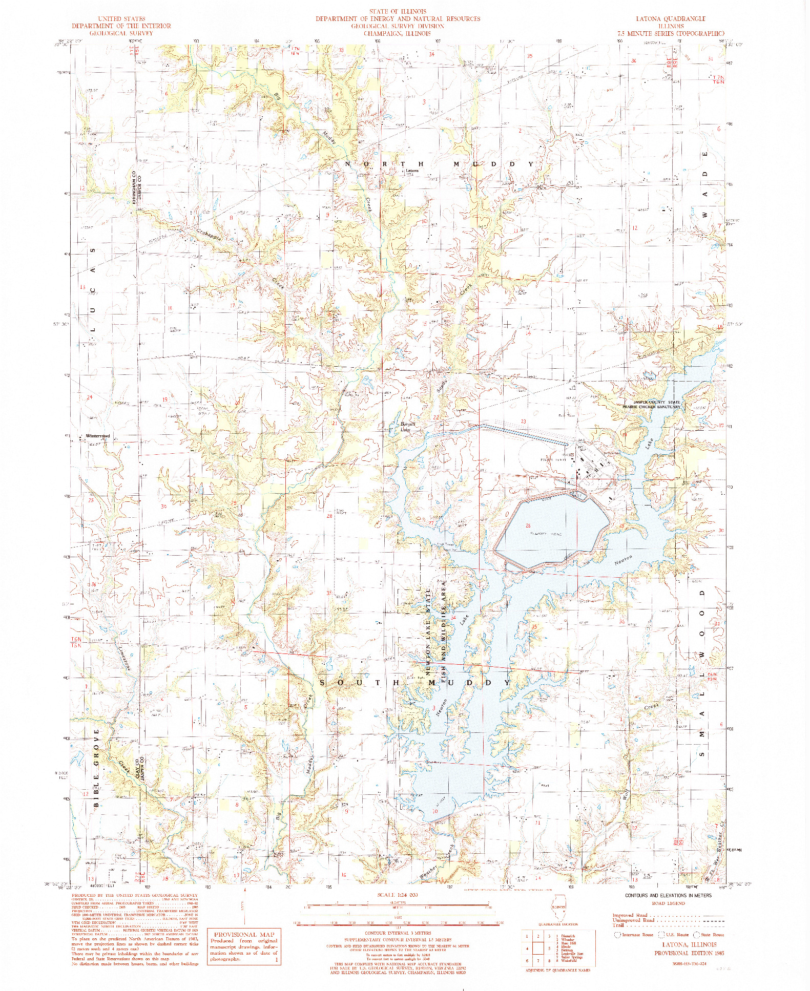 USGS 1:24000-SCALE QUADRANGLE FOR LATONA, IL 1985