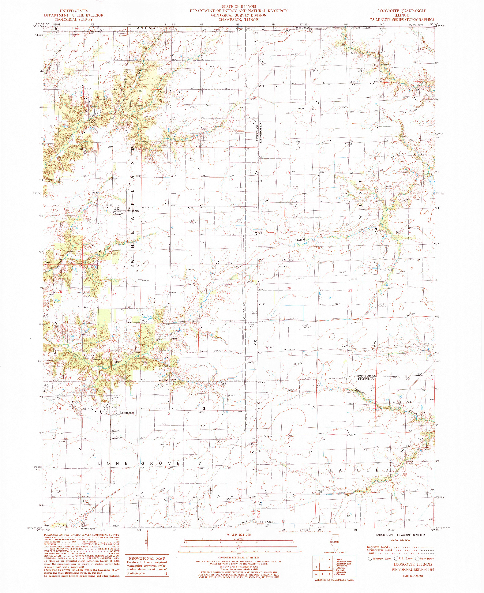 USGS 1:24000-SCALE QUADRANGLE FOR LOOGOOTEE, IL 1985