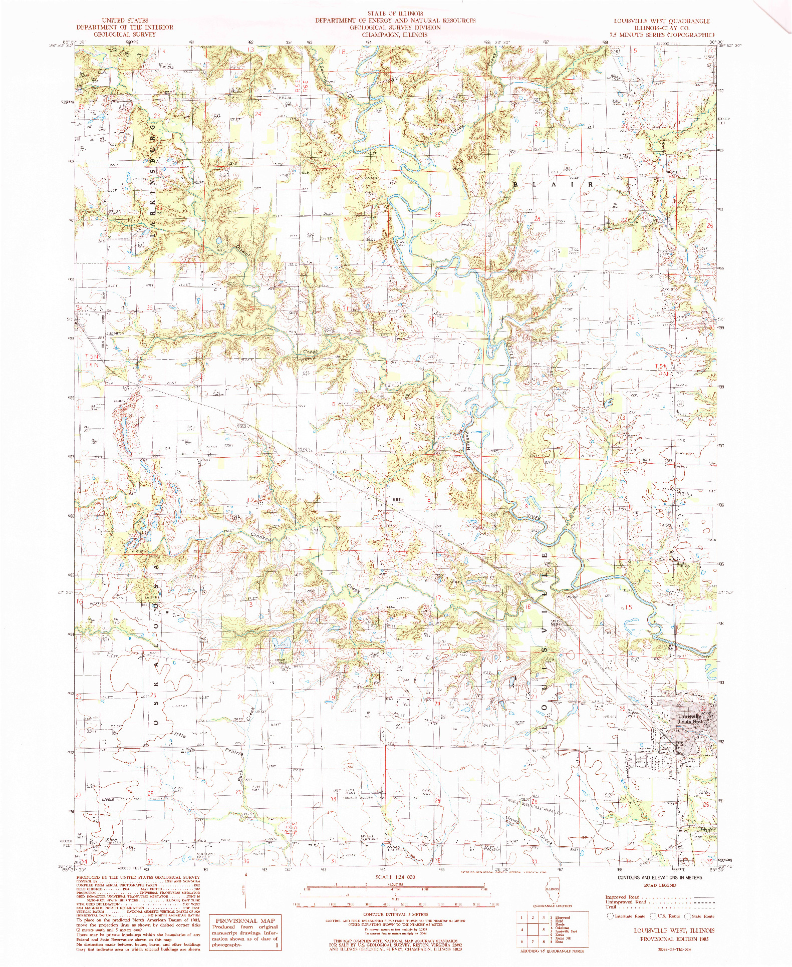 USGS 1:24000-SCALE QUADRANGLE FOR LOUISVILLE WEST, IL 1985