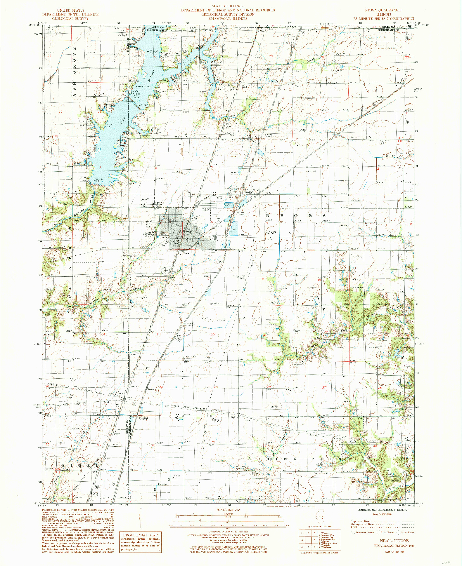 USGS 1:24000-SCALE QUADRANGLE FOR NEOGA, IL 1984