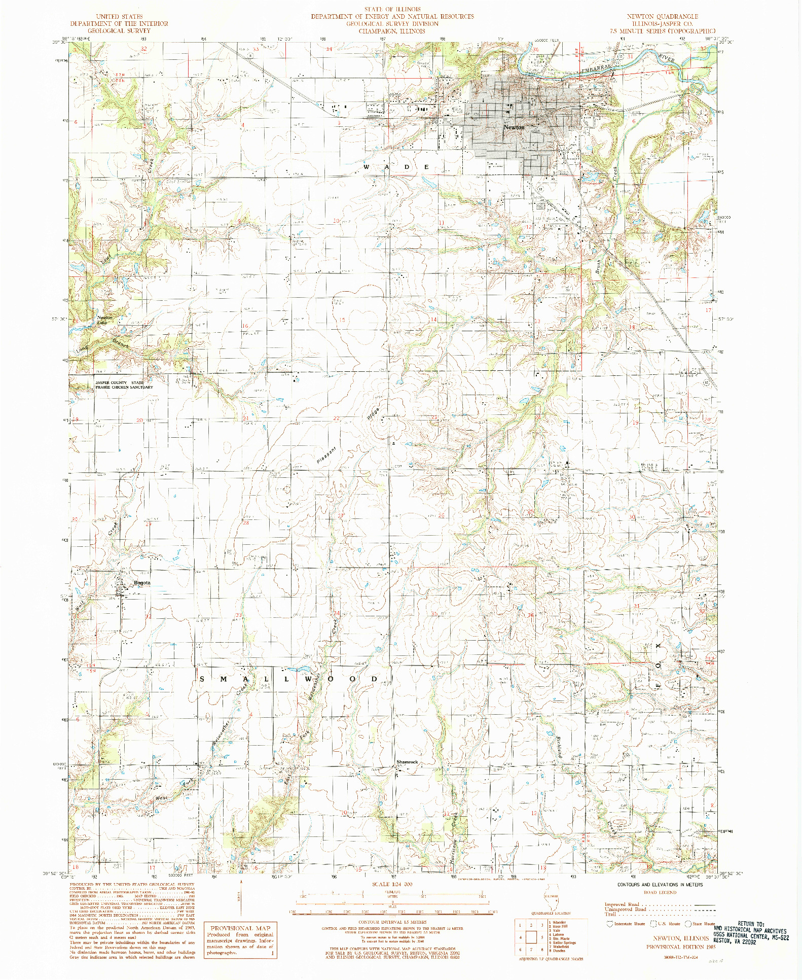 USGS 1:24000-SCALE QUADRANGLE FOR NEWTON, IL 1985