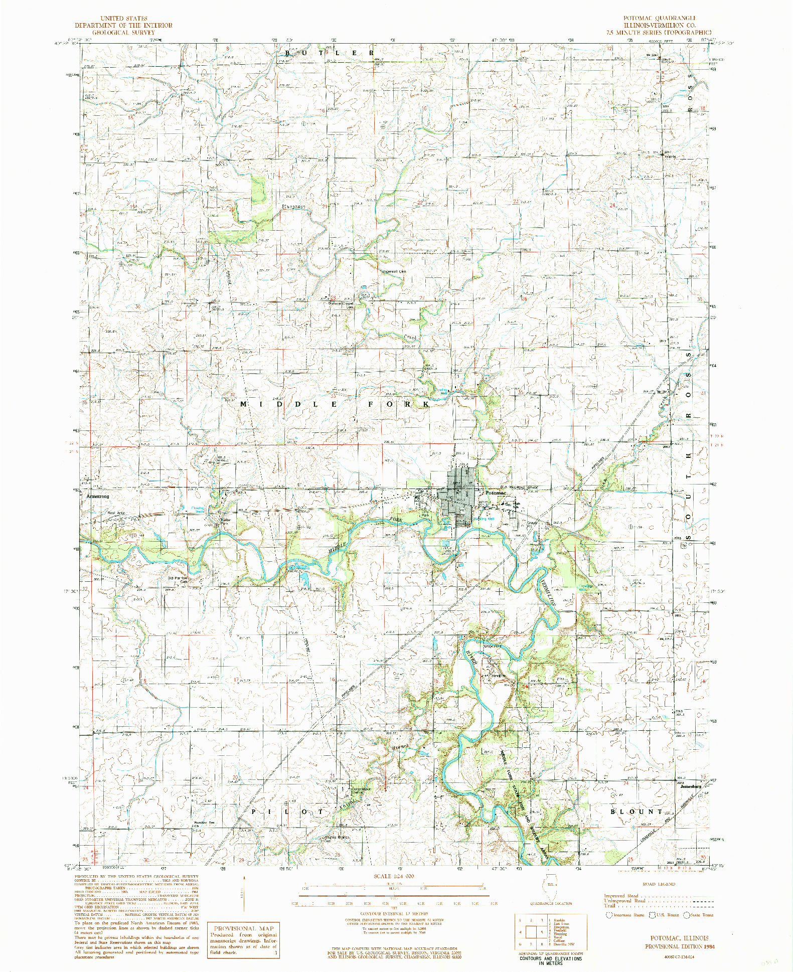 USGS 1:24000-SCALE QUADRANGLE FOR POTOMAC, IL 1984