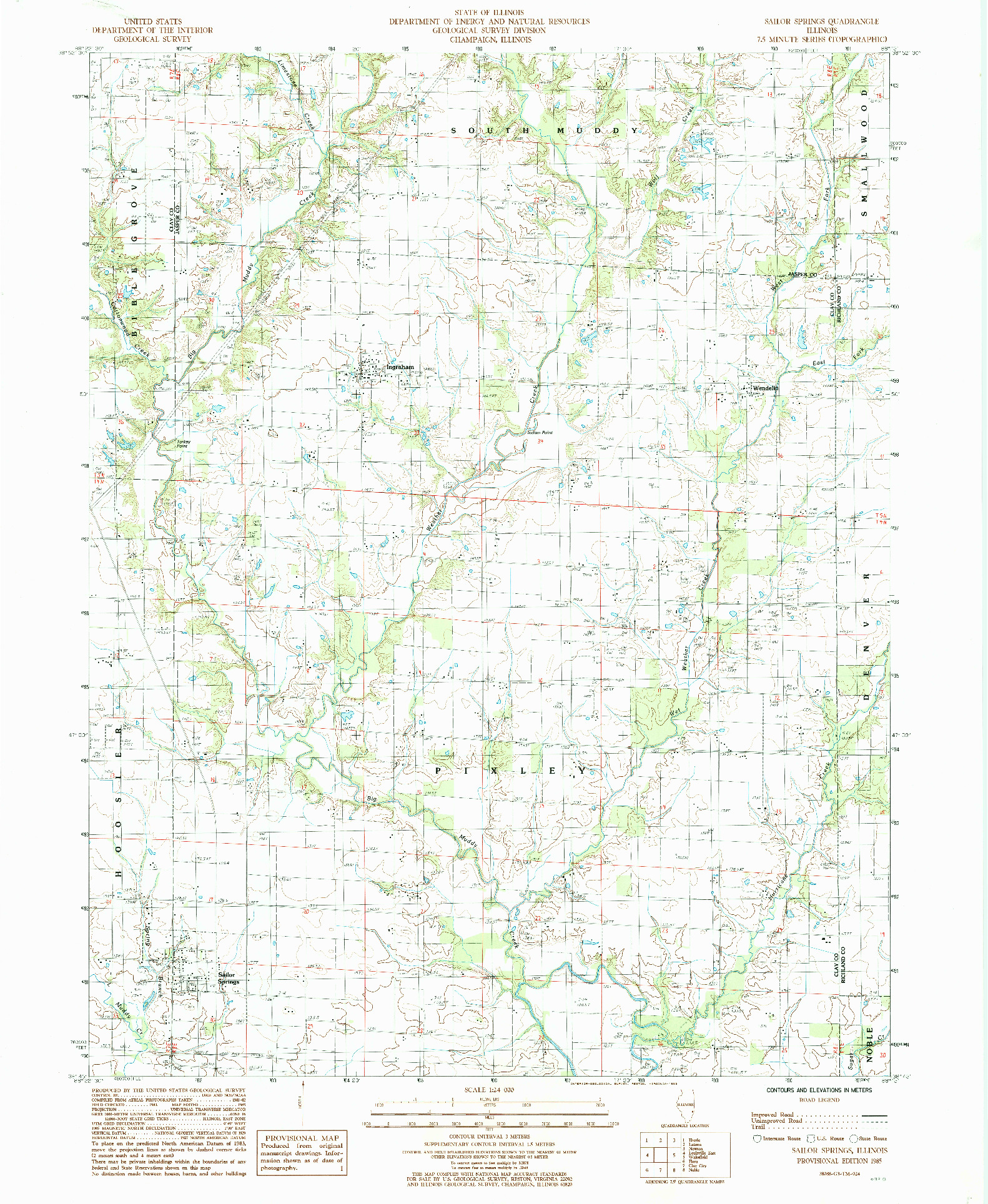 USGS 1:24000-SCALE QUADRANGLE FOR SAILOR SPRINGS, IL 1985