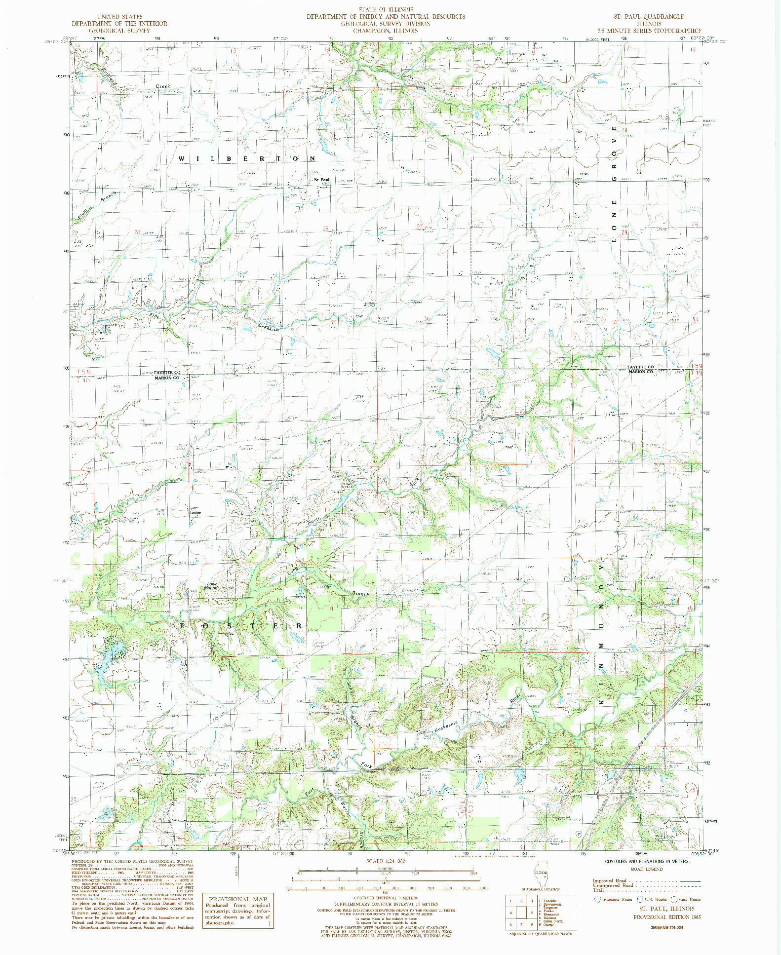 USGS 1:24000-SCALE QUADRANGLE FOR ST. PAUL, IL 1985