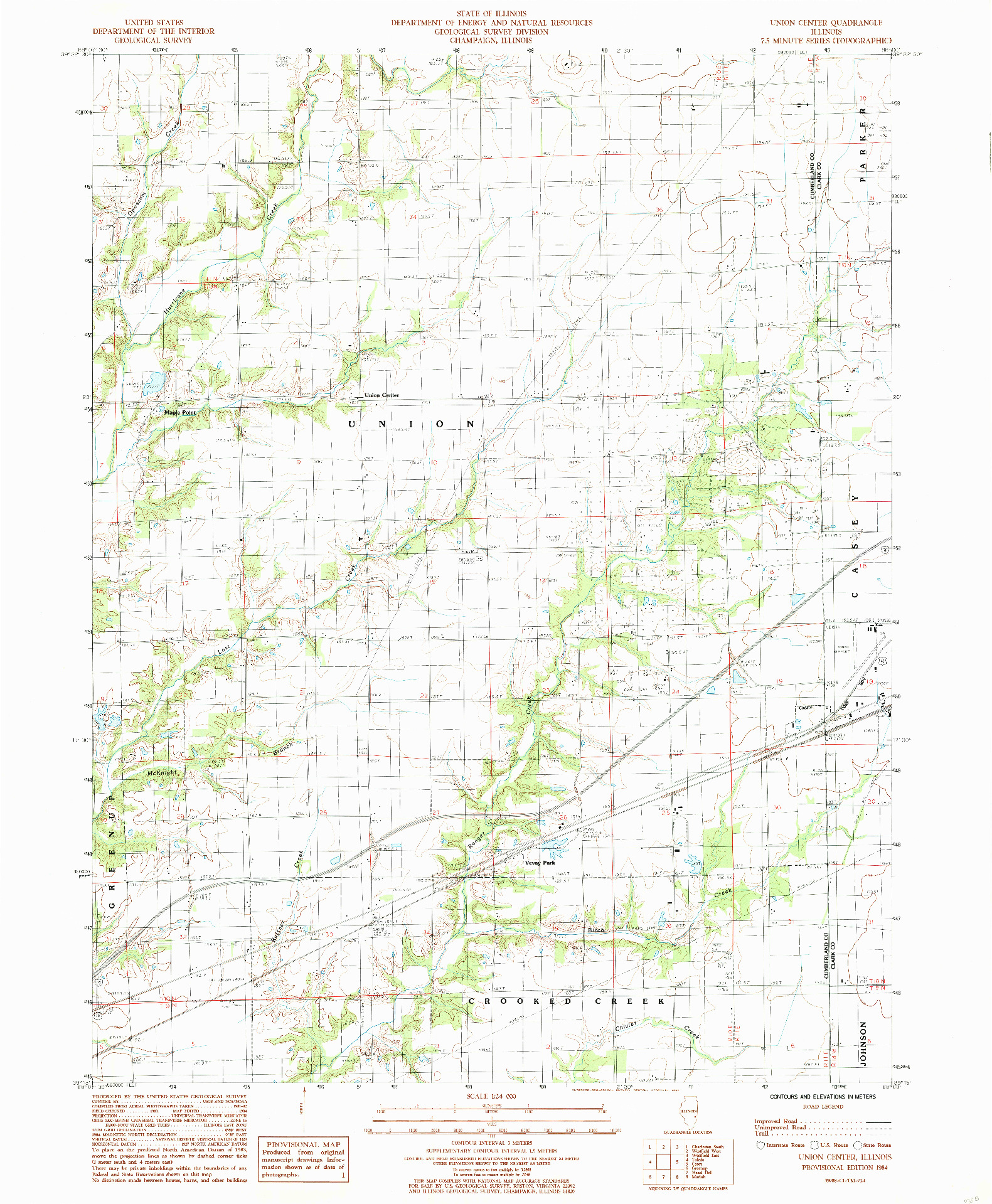 USGS 1:24000-SCALE QUADRANGLE FOR UNION CENTER, IL 1984