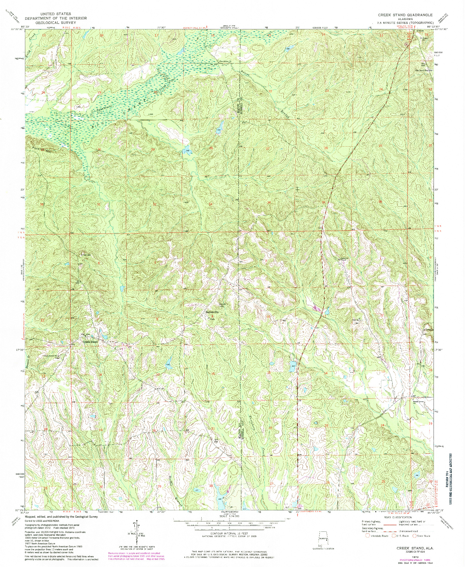 USGS 1:24000-SCALE QUADRANGLE FOR CREEK STAND, AL 1973