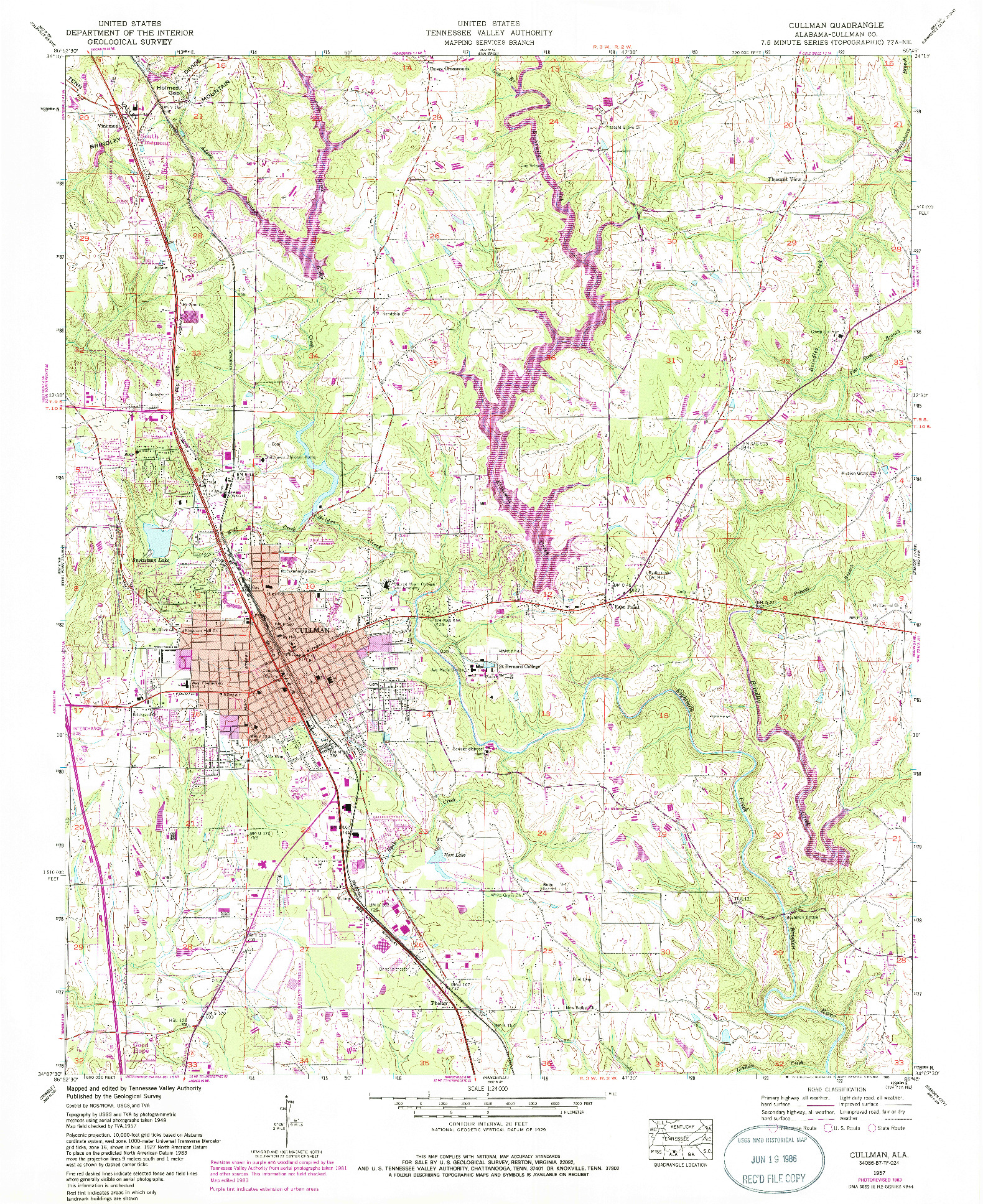 USGS 1:24000-SCALE QUADRANGLE FOR CULLMAN, AL 1957