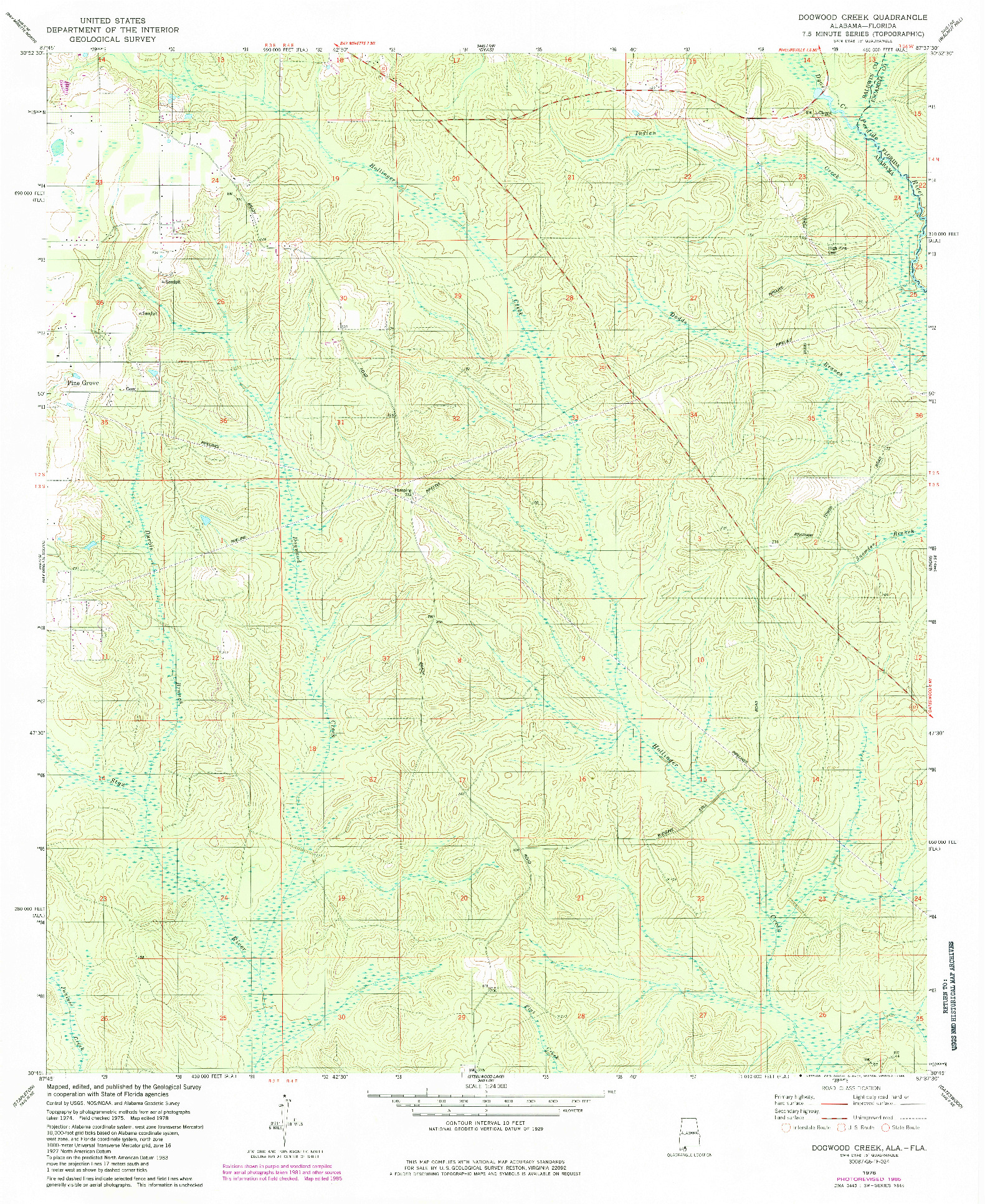 USGS 1:24000-SCALE QUADRANGLE FOR DOGWOOD CREEK, AL 1978