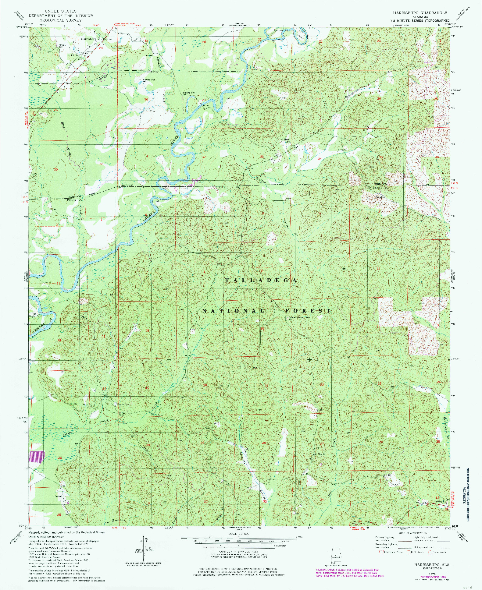 USGS 1:24000-SCALE QUADRANGLE FOR HARRISBURG, AL 1979