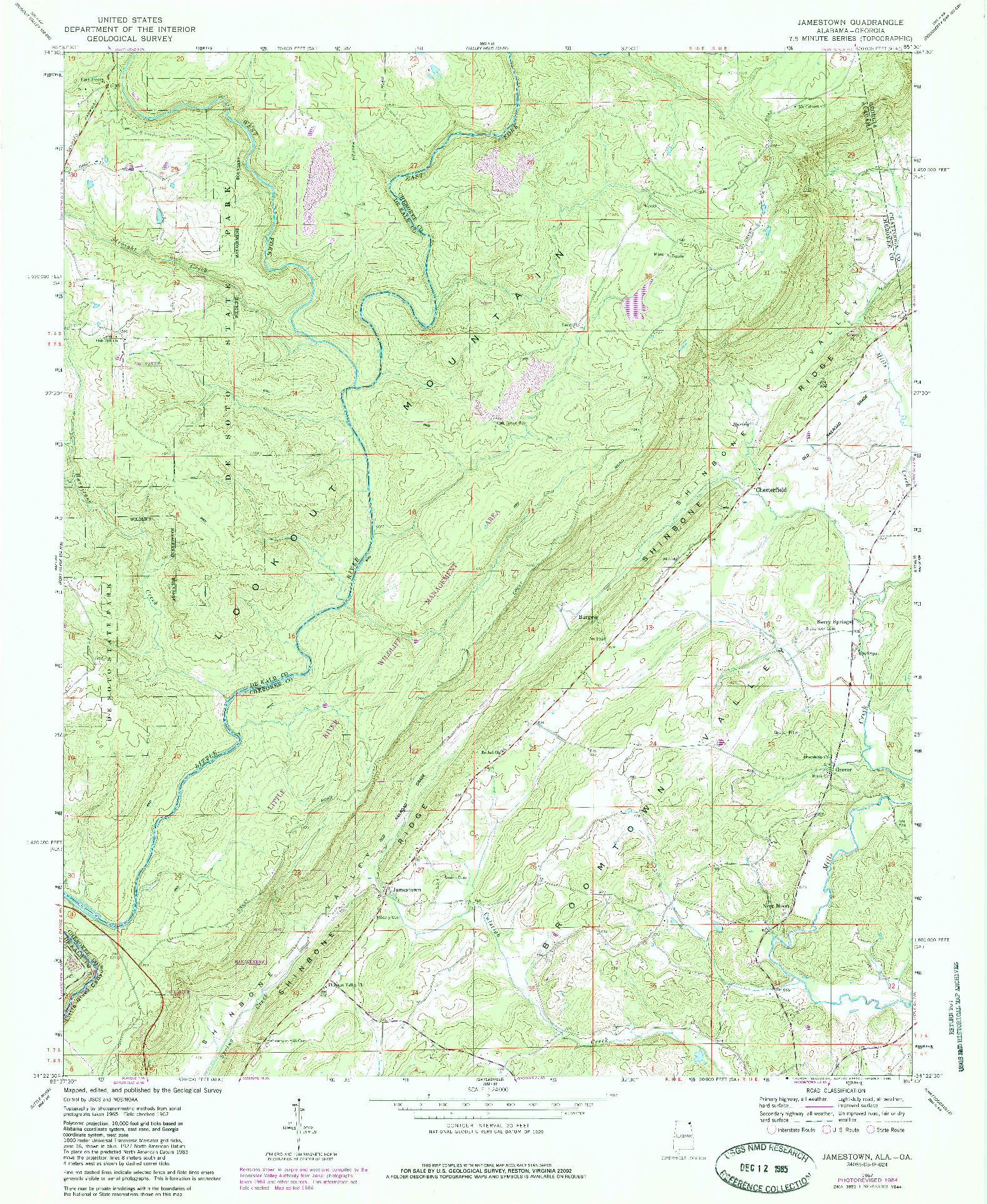 USGS 1:24000-SCALE QUADRANGLE FOR JAMESTOWN, AL 1967