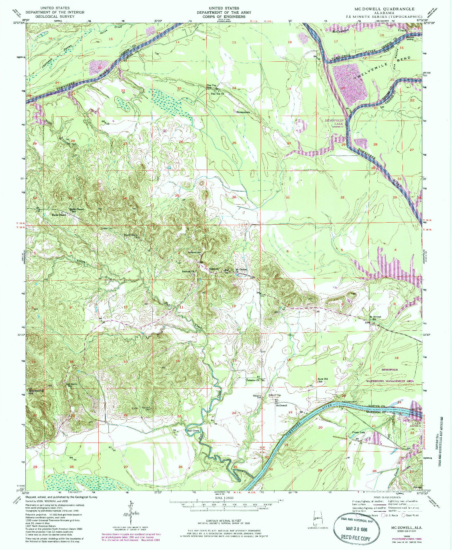 USGS 1:24000-SCALE QUADRANGLE FOR MC DOWELL, AL 1948