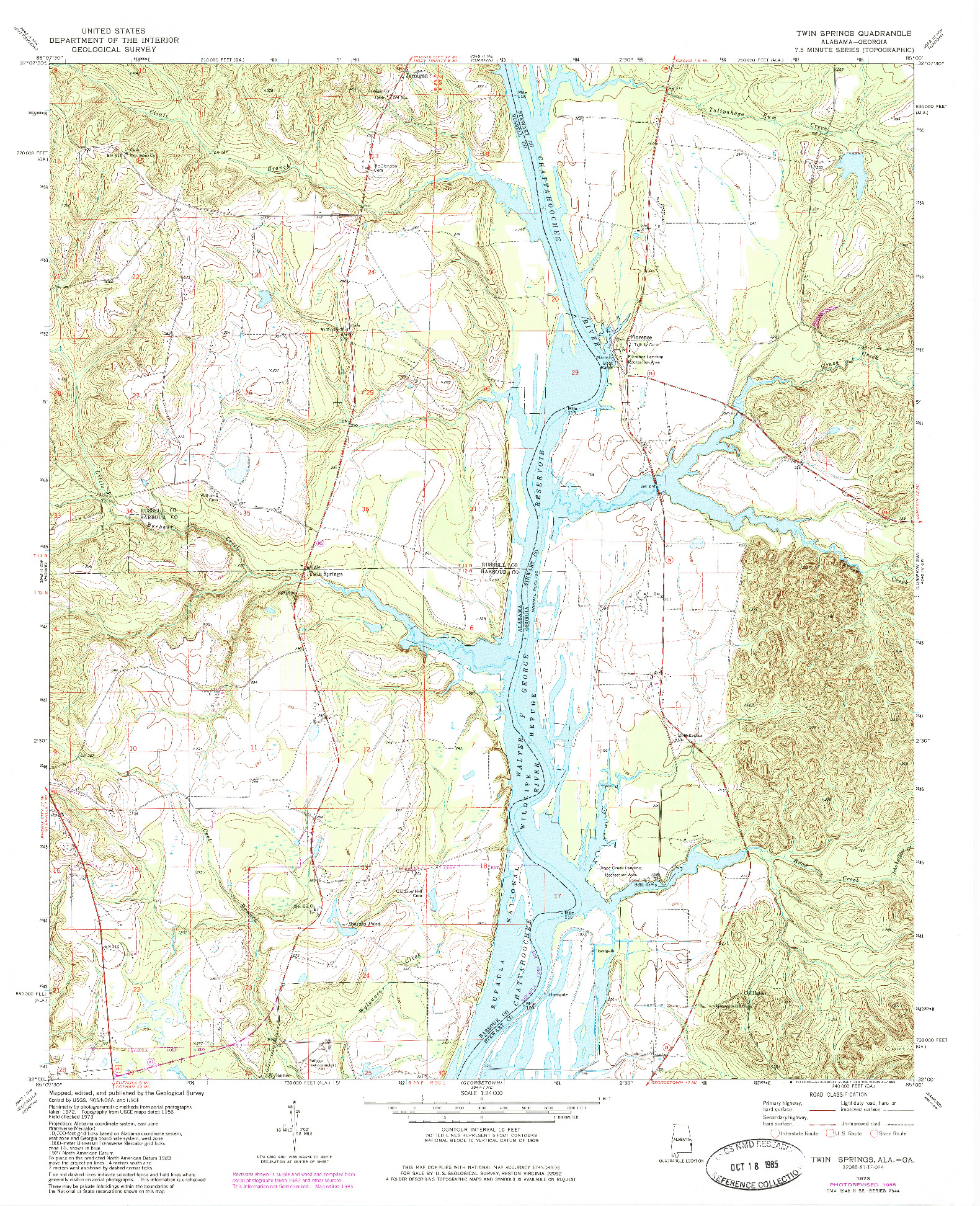 USGS 1:24000-SCALE QUADRANGLE FOR TWIN SPRINGS, AL 1973