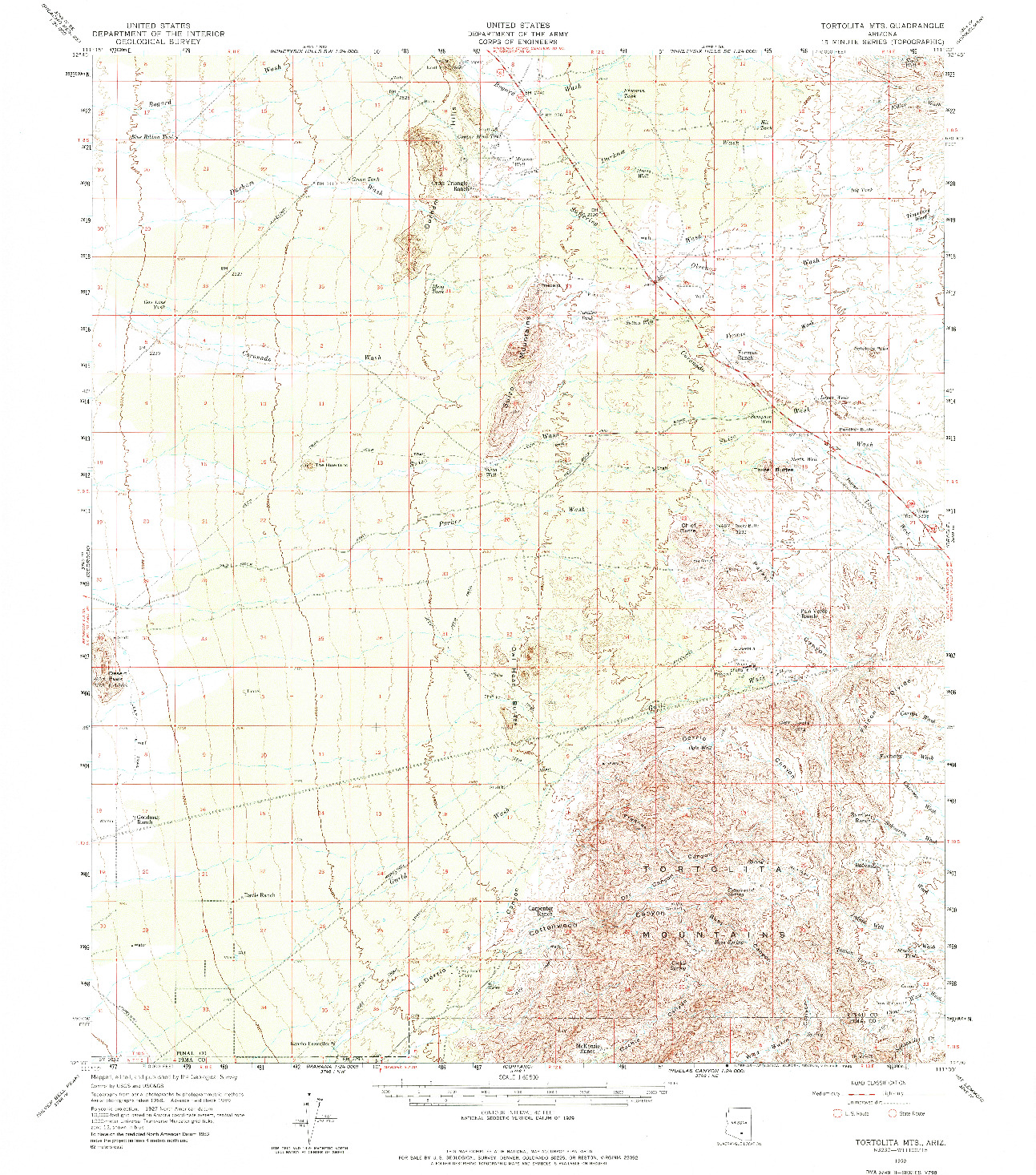 USGS 1:62500-SCALE QUADRANGLE FOR TORTOLITA MTS, AZ 1959