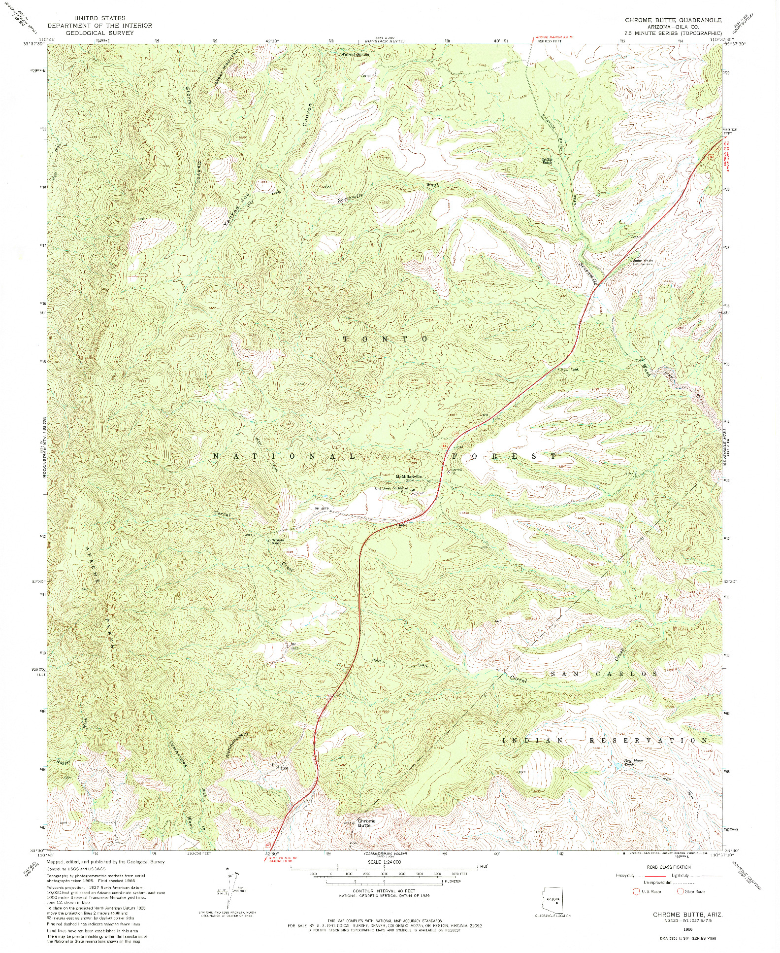 USGS 1:24000-SCALE QUADRANGLE FOR CHROME BUTTE, AZ 1966