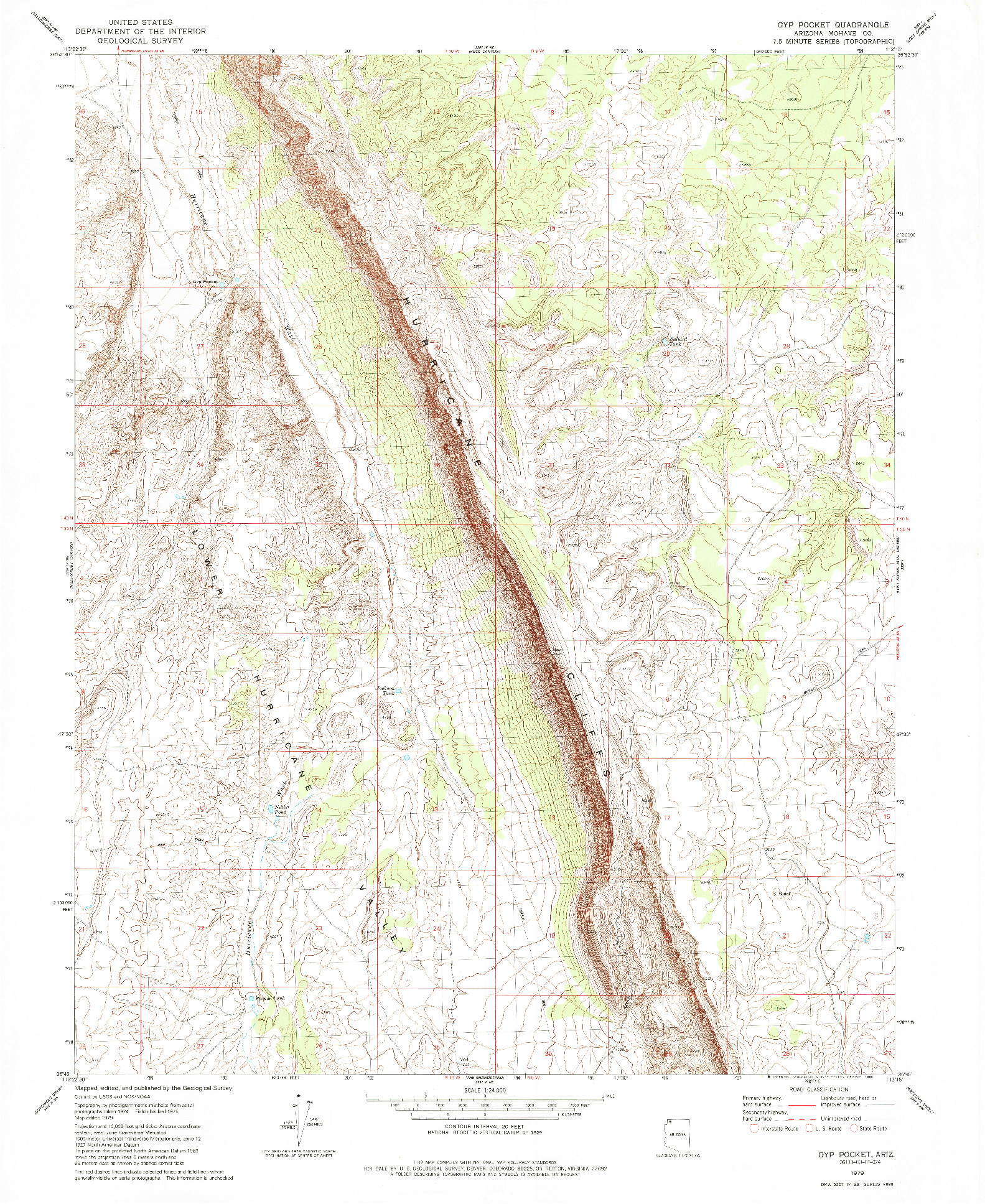 USGS 1:24000-SCALE QUADRANGLE FOR GYP POCKET, AZ 1979