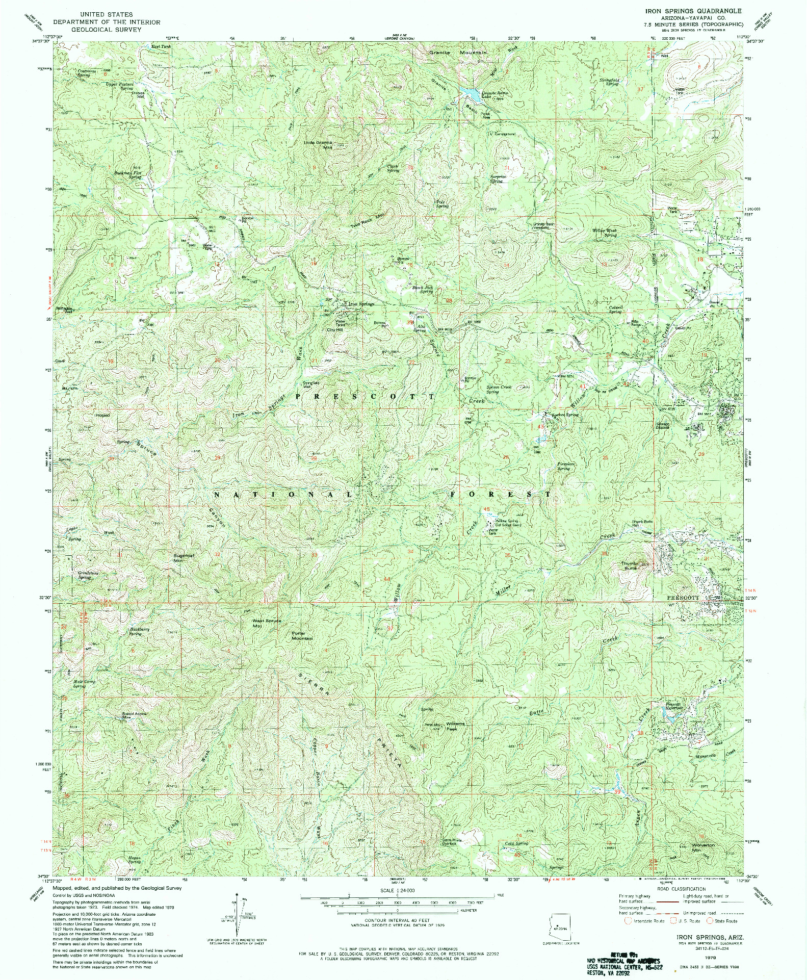USGS 1:24000-SCALE QUADRANGLE FOR IRON SPRINGS, AZ 1979