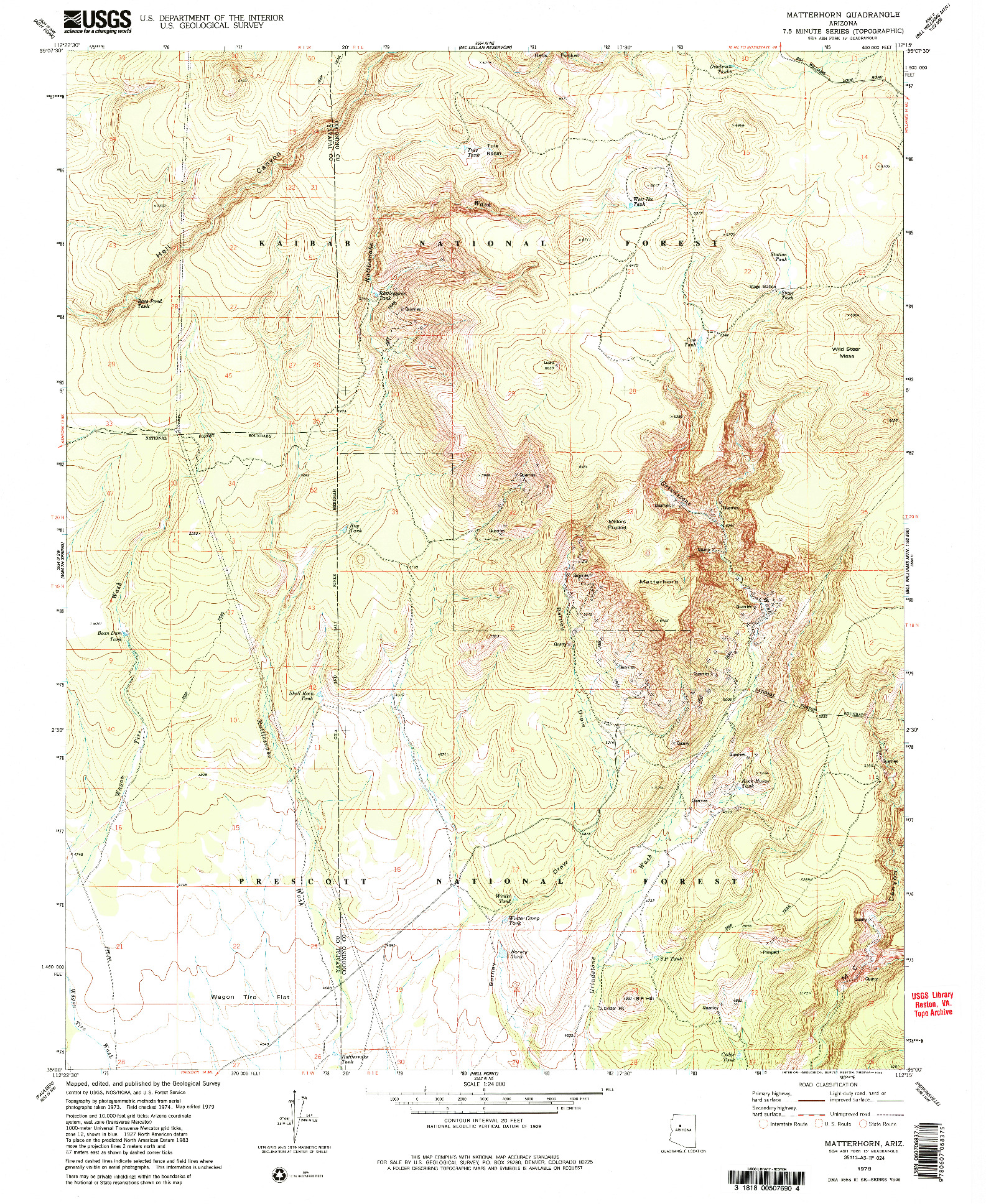 USGS 1:24000-SCALE QUADRANGLE FOR MATTERHORN, AZ 1979