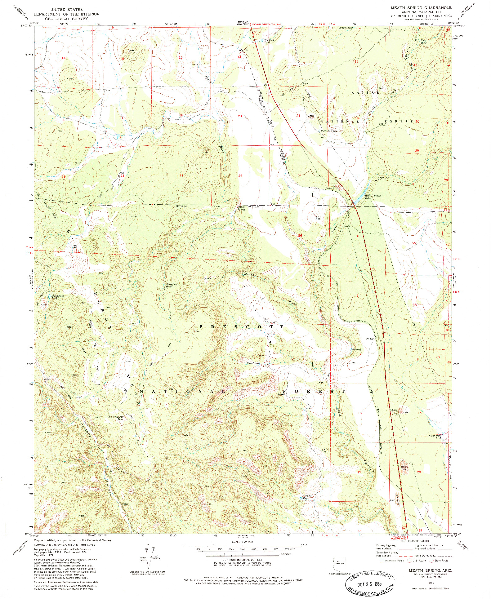 USGS 1:24000-SCALE QUADRANGLE FOR MEATH SPRING, AZ 1979