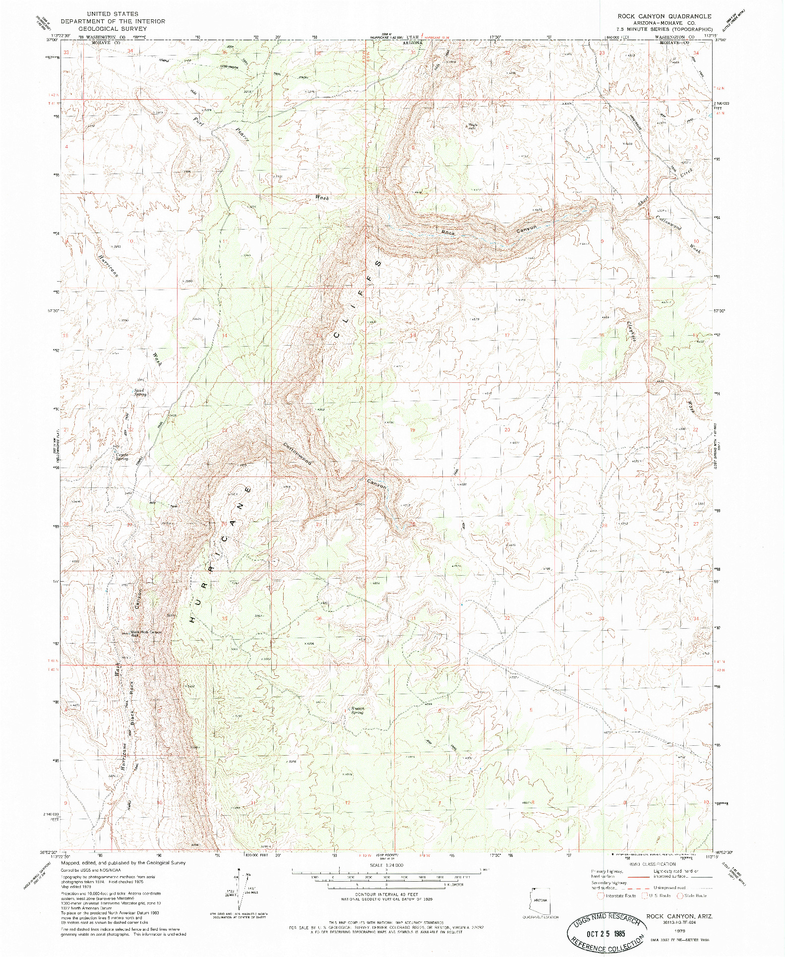 USGS 1:24000-SCALE QUADRANGLE FOR ROCK CANYON, AZ 1979