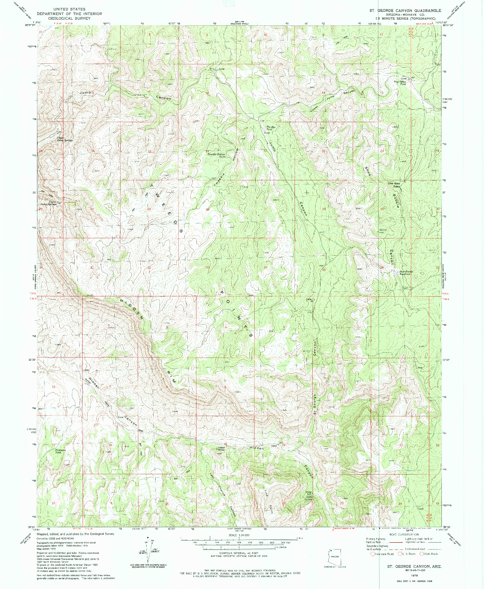 USGS 1:24000-SCALE QUADRANGLE FOR ST. GEORGE CANYON, AZ 1979