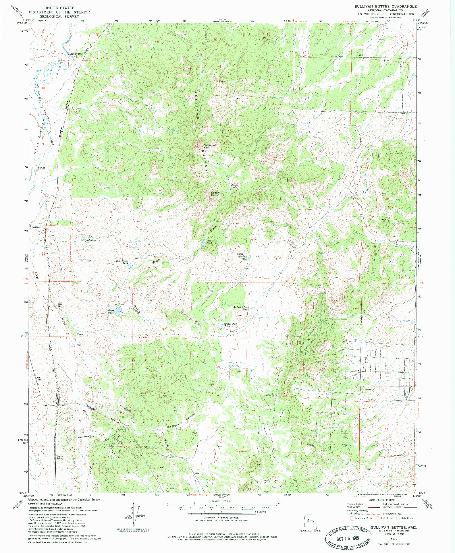 USGS 1:24000-SCALE QUADRANGLE FOR SULLIVAN BUTTES, AZ 1979