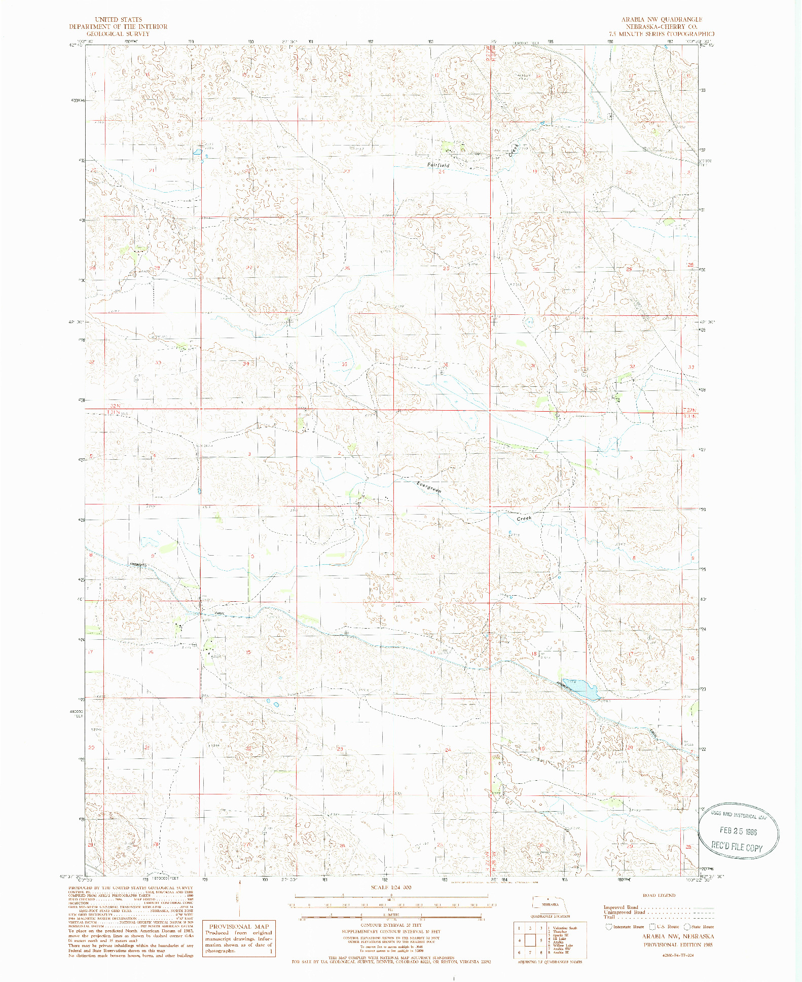 USGS 1:24000-SCALE QUADRANGLE FOR ARABIA NW, NE 1985
