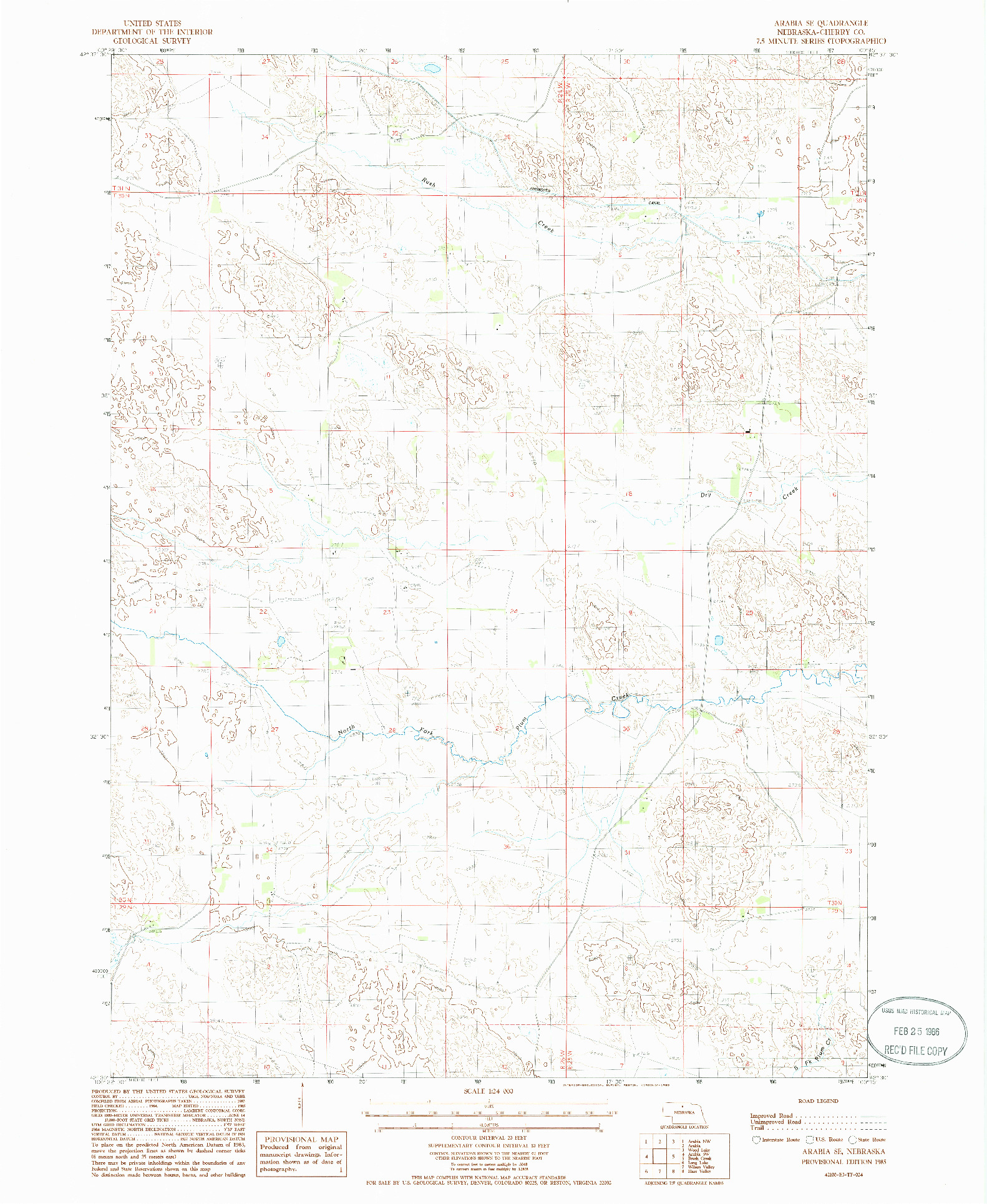 USGS 1:24000-SCALE QUADRANGLE FOR ARABIA SE, NE 1985