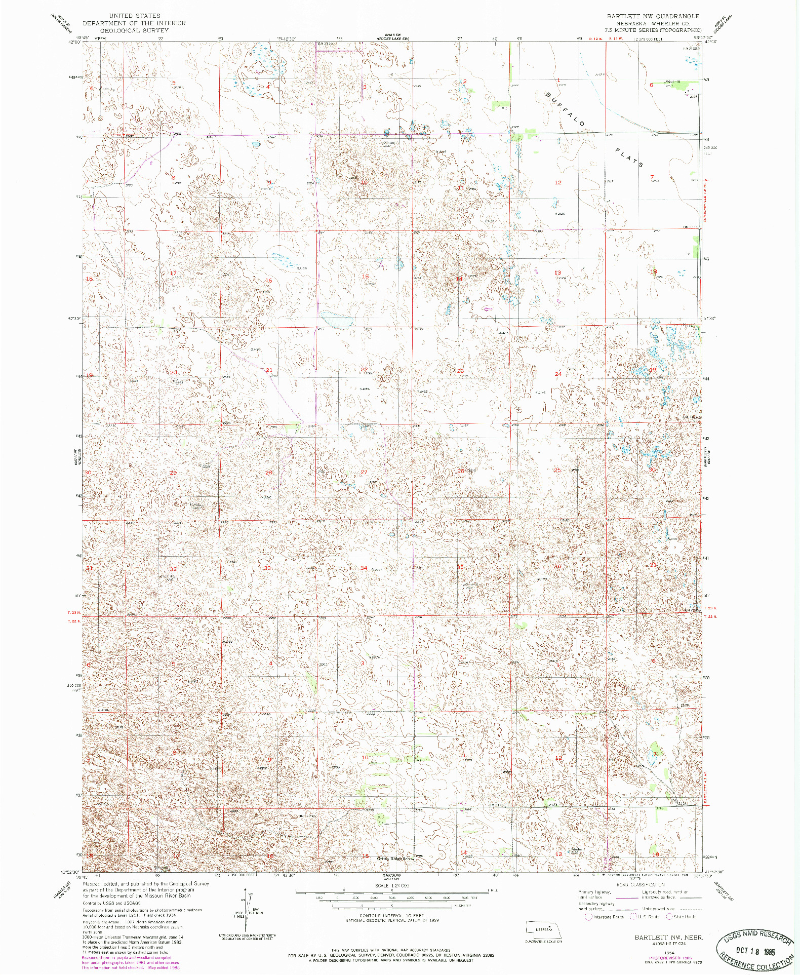 USGS 1:24000-SCALE QUADRANGLE FOR BARTLETT NW, NE 1954