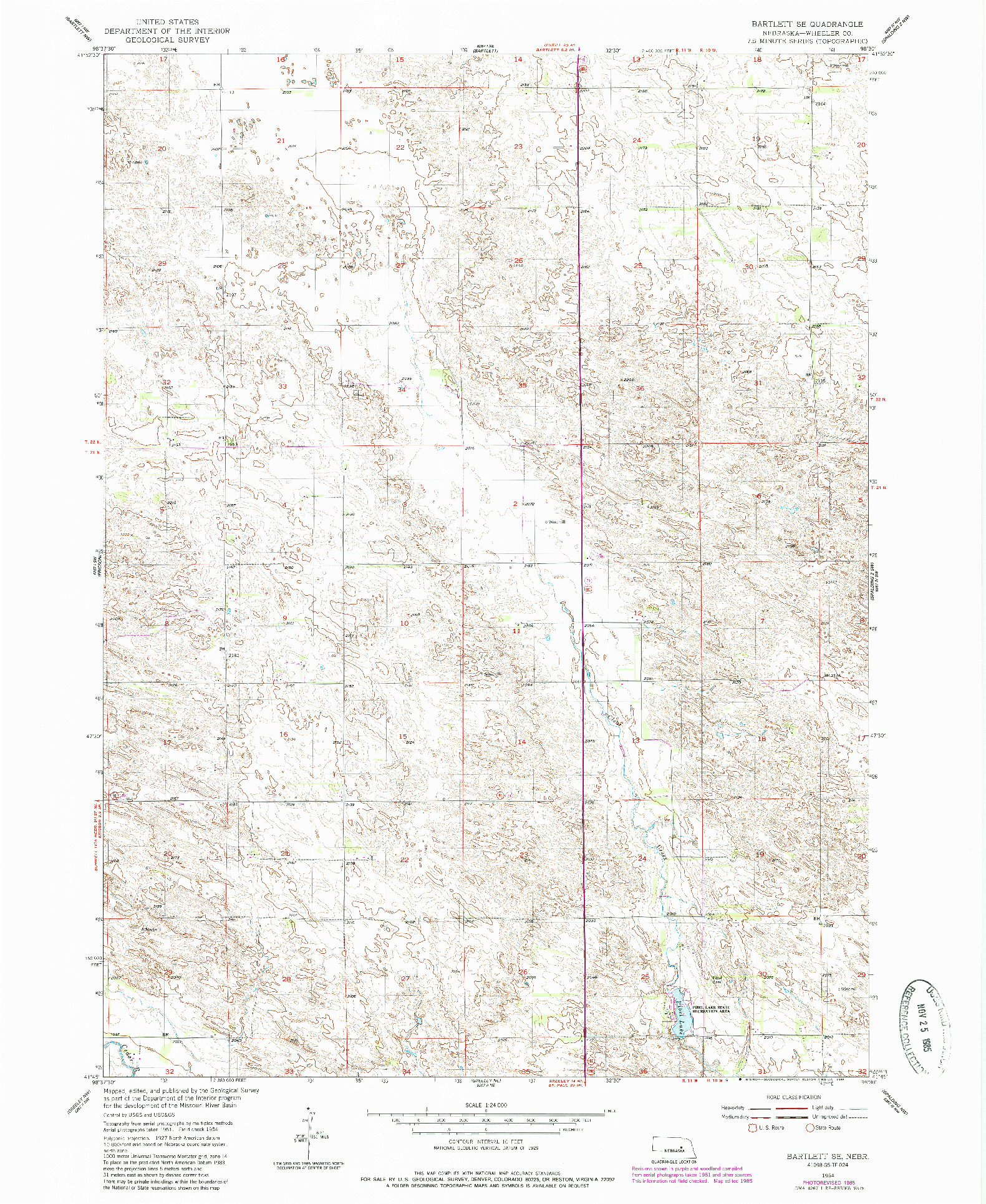 USGS 1:24000-SCALE QUADRANGLE FOR BARTLETT SE, NE 1954