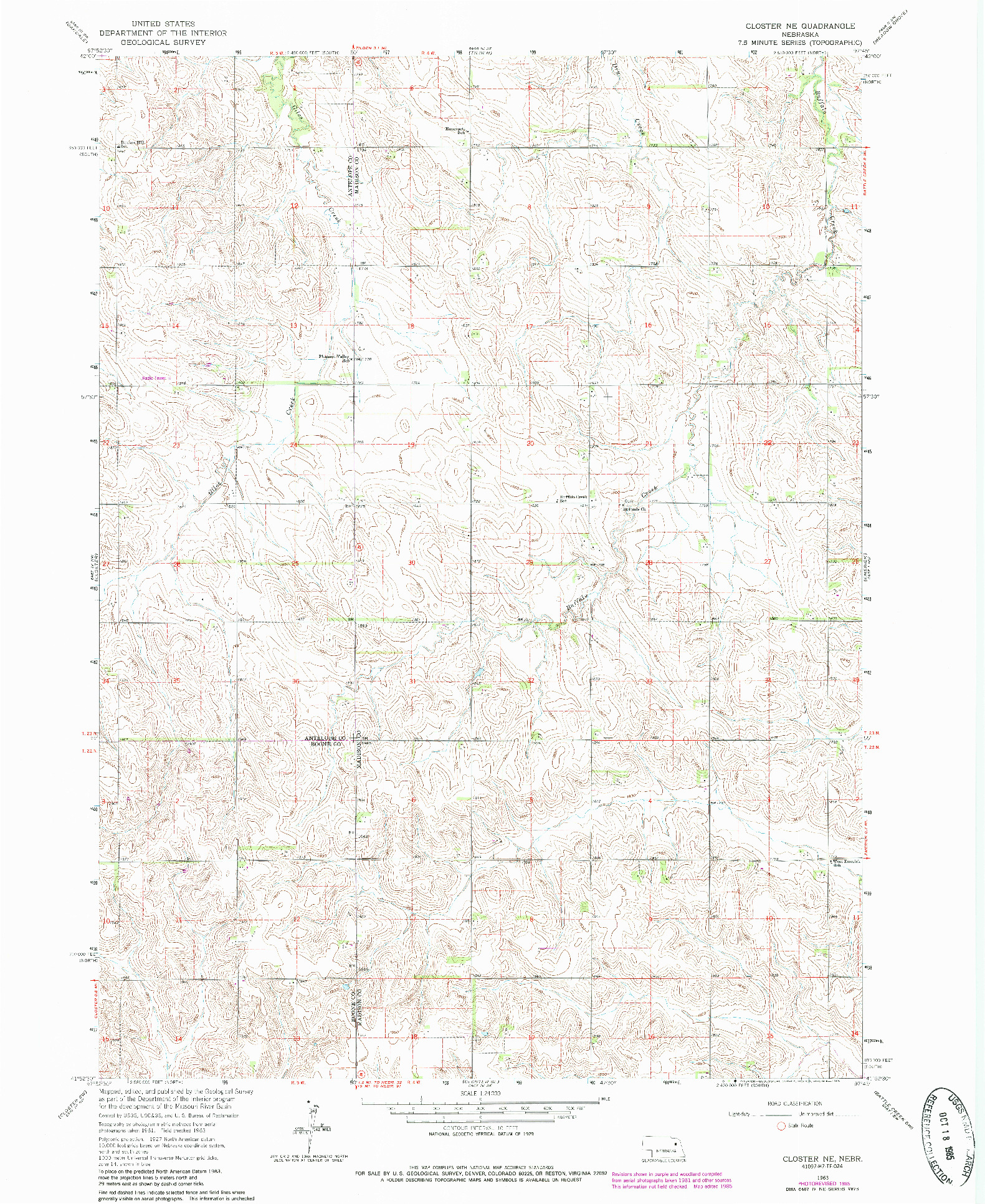 USGS 1:24000-SCALE QUADRANGLE FOR CLOSTER NE, NE 1963