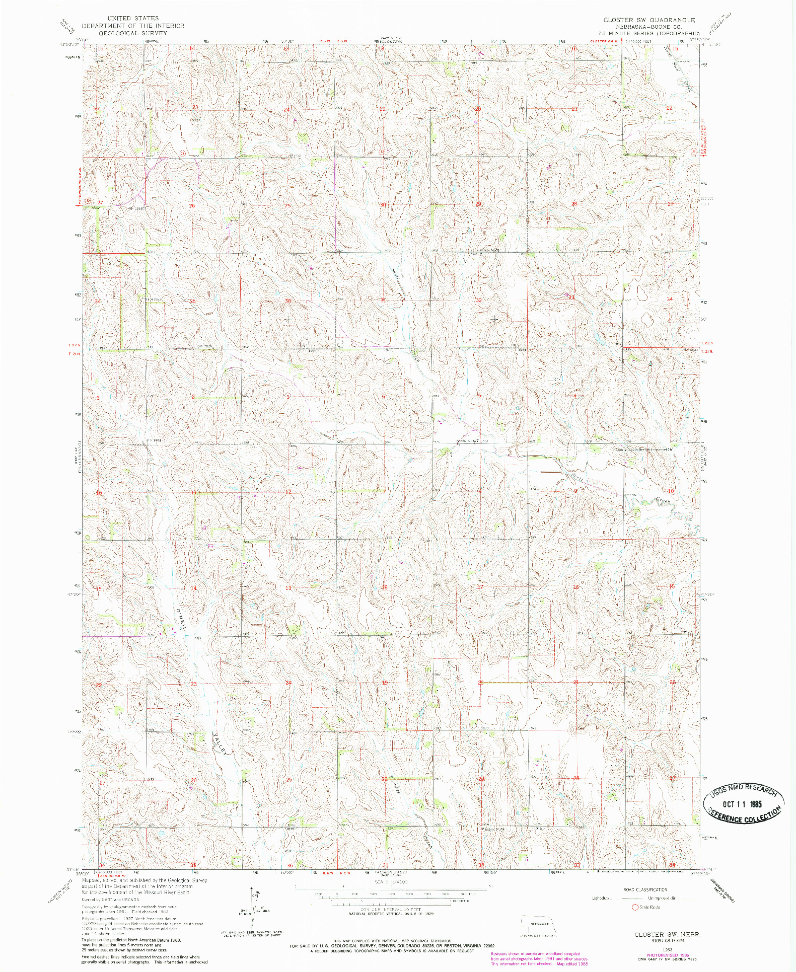 USGS 1:24000-SCALE QUADRANGLE FOR CLOSTER SW, NE 1963