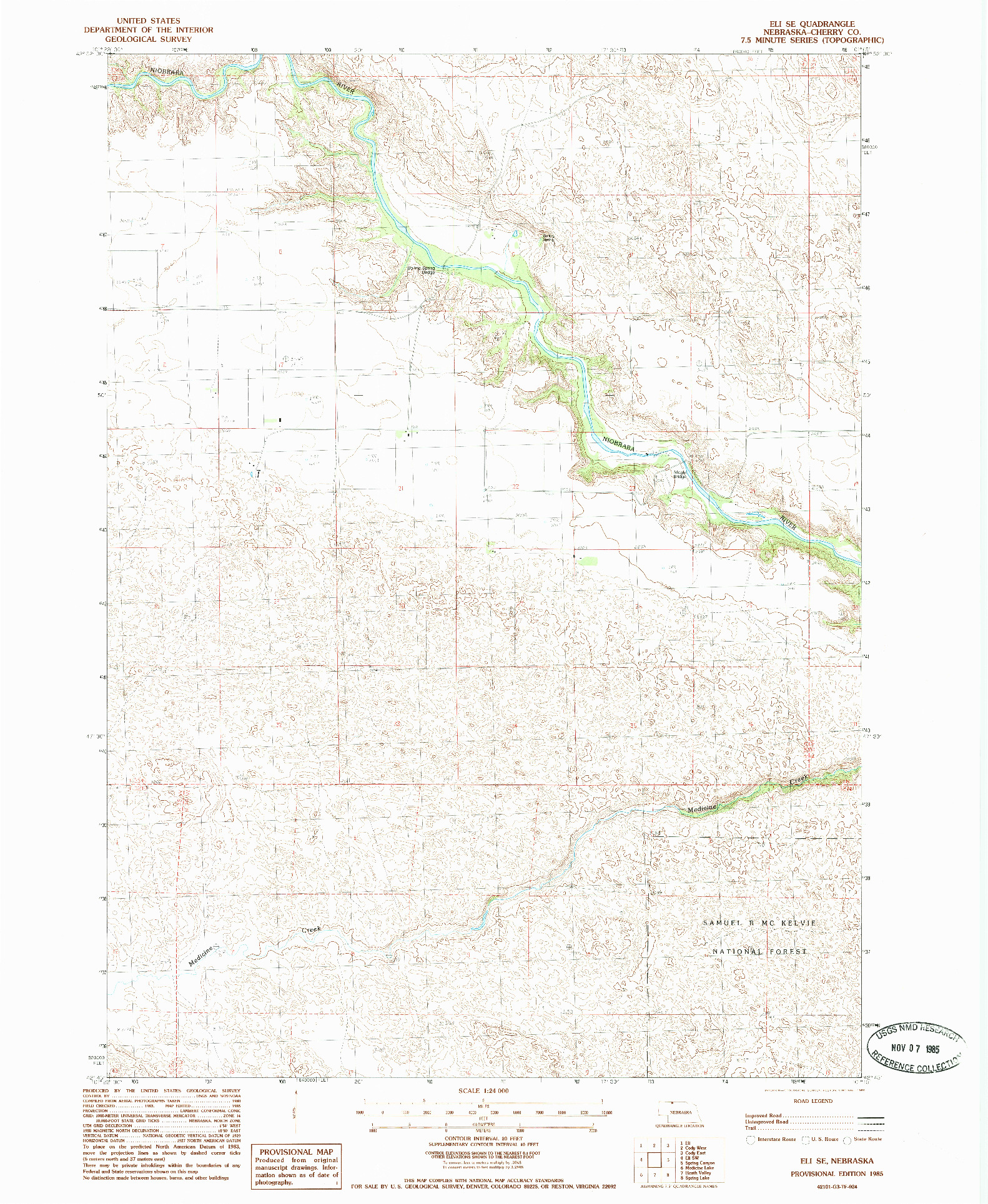 USGS 1:24000-SCALE QUADRANGLE FOR ELI SE, NE 1985