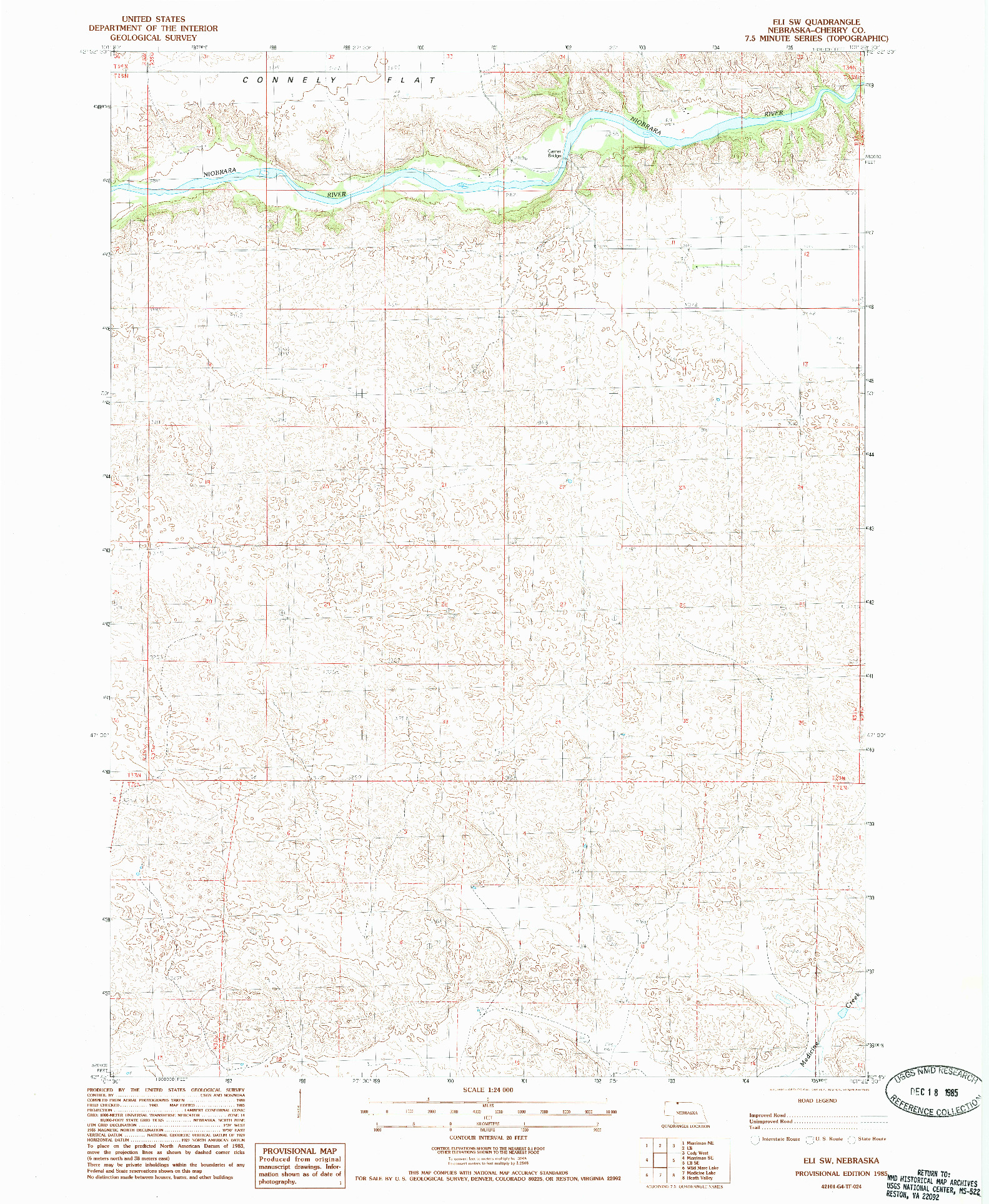 USGS 1:24000-SCALE QUADRANGLE FOR ELI SW, NE 1985