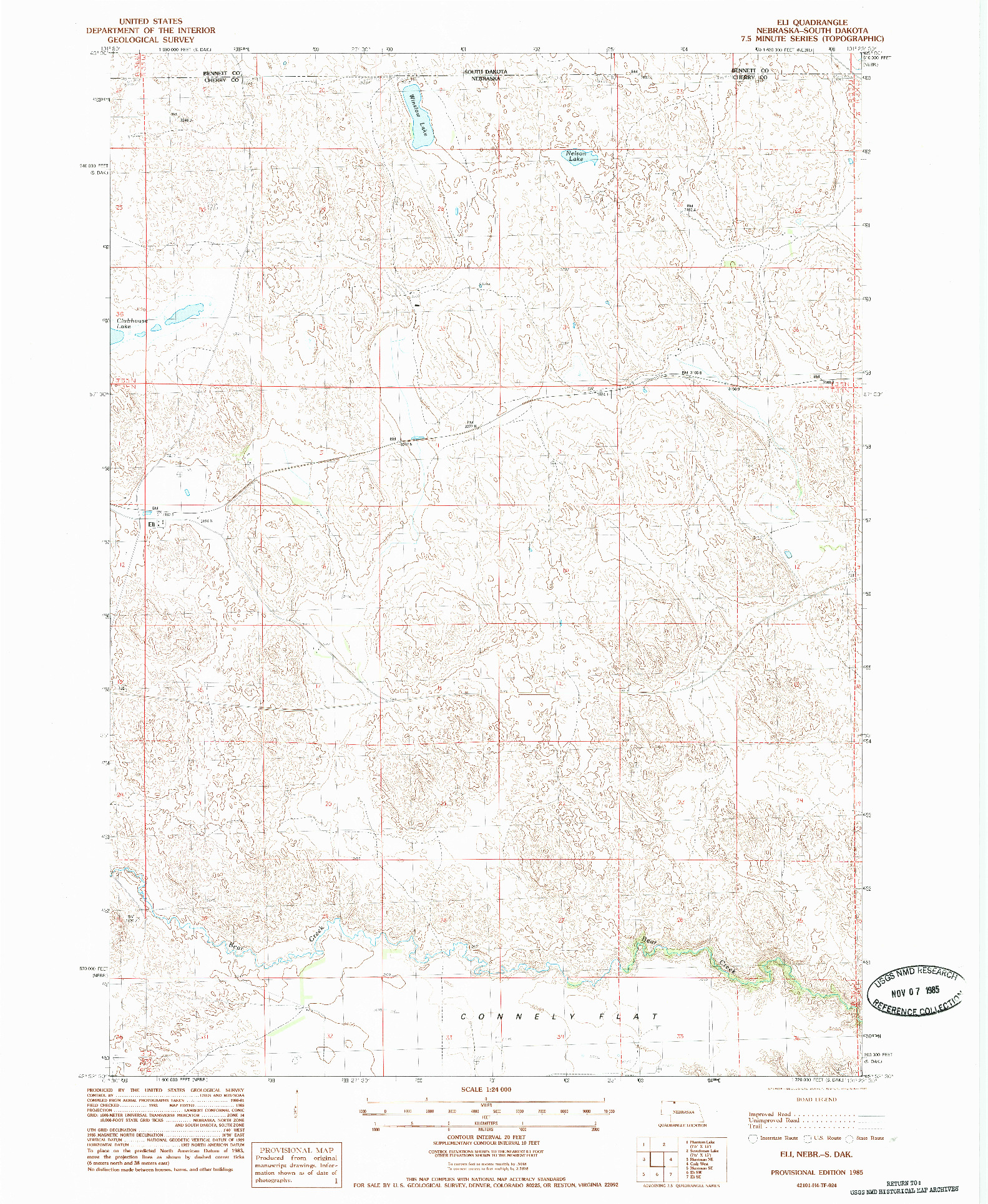 USGS 1:24000-SCALE QUADRANGLE FOR ELI, NE 1985