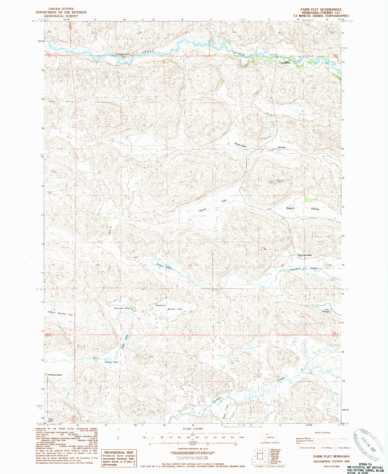 USGS 1:24000-SCALE QUADRANGLE FOR FARM FLAT, NE 1985