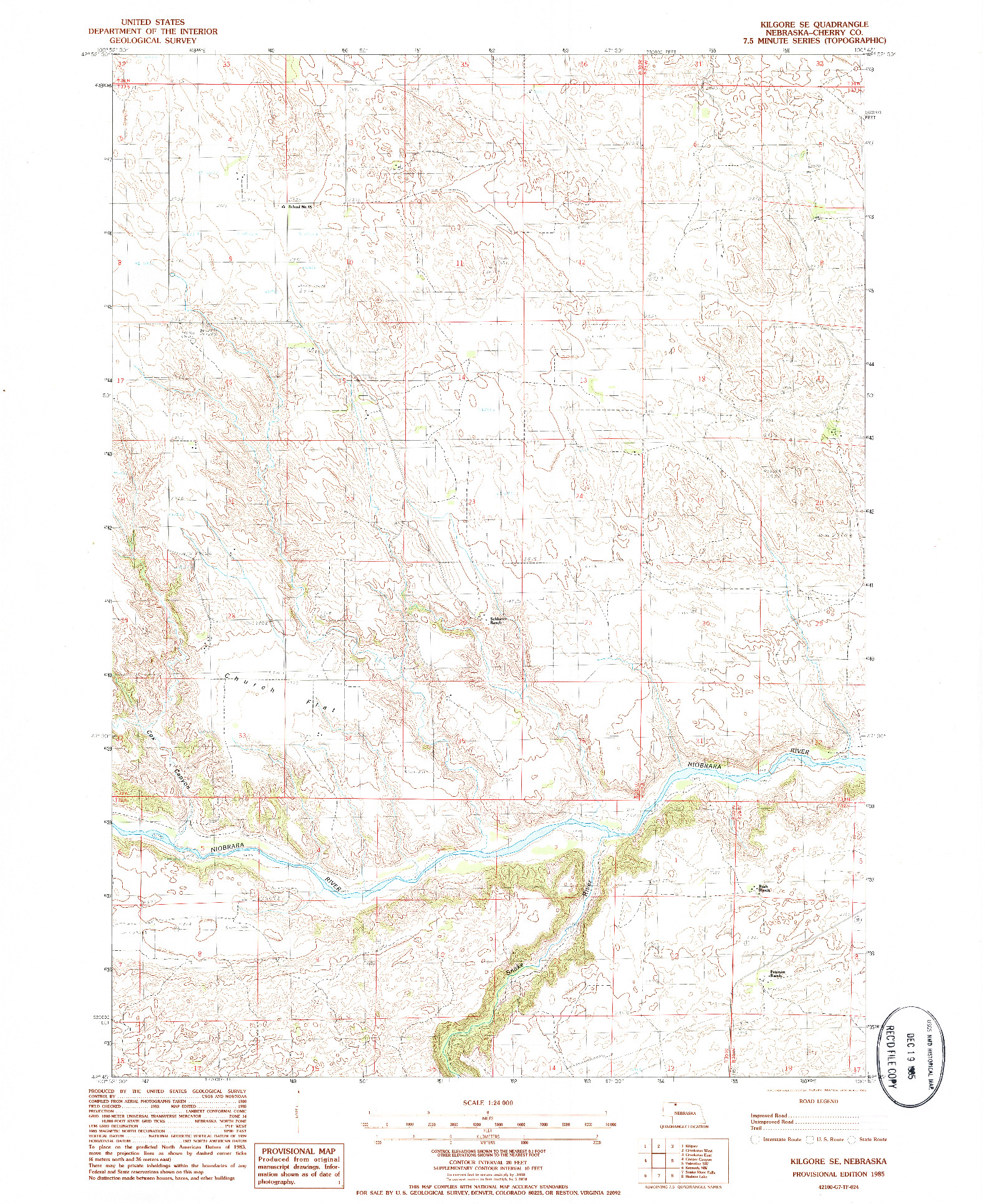 USGS 1:24000-SCALE QUADRANGLE FOR KILGORE SE, NE 1985