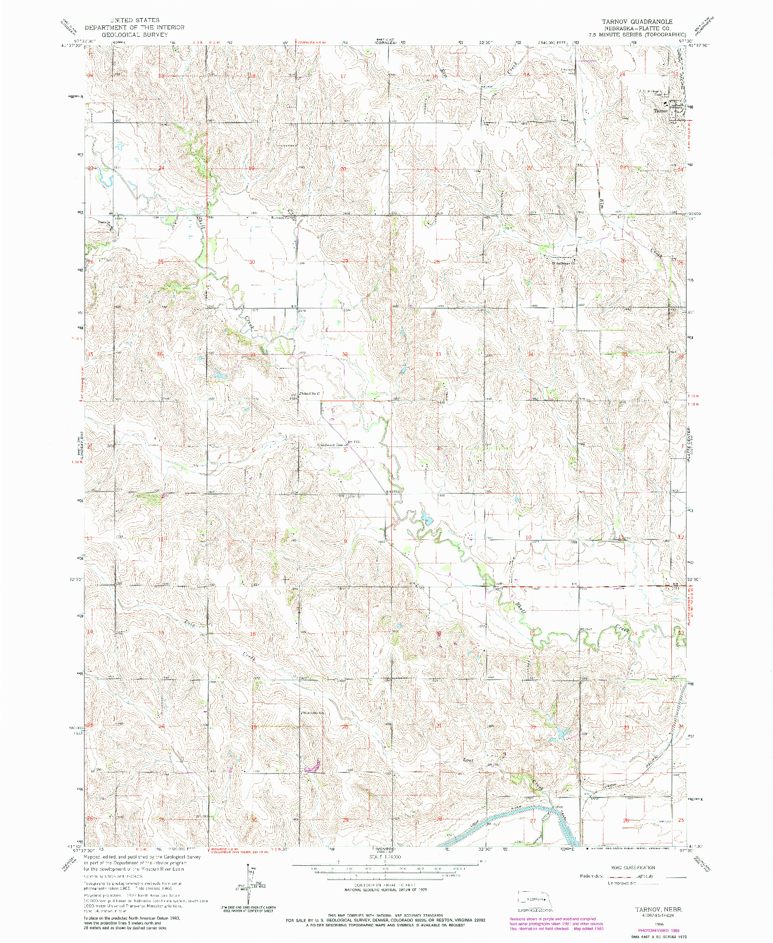 USGS 1:24000-SCALE QUADRANGLE FOR TARNOV, NE 1966