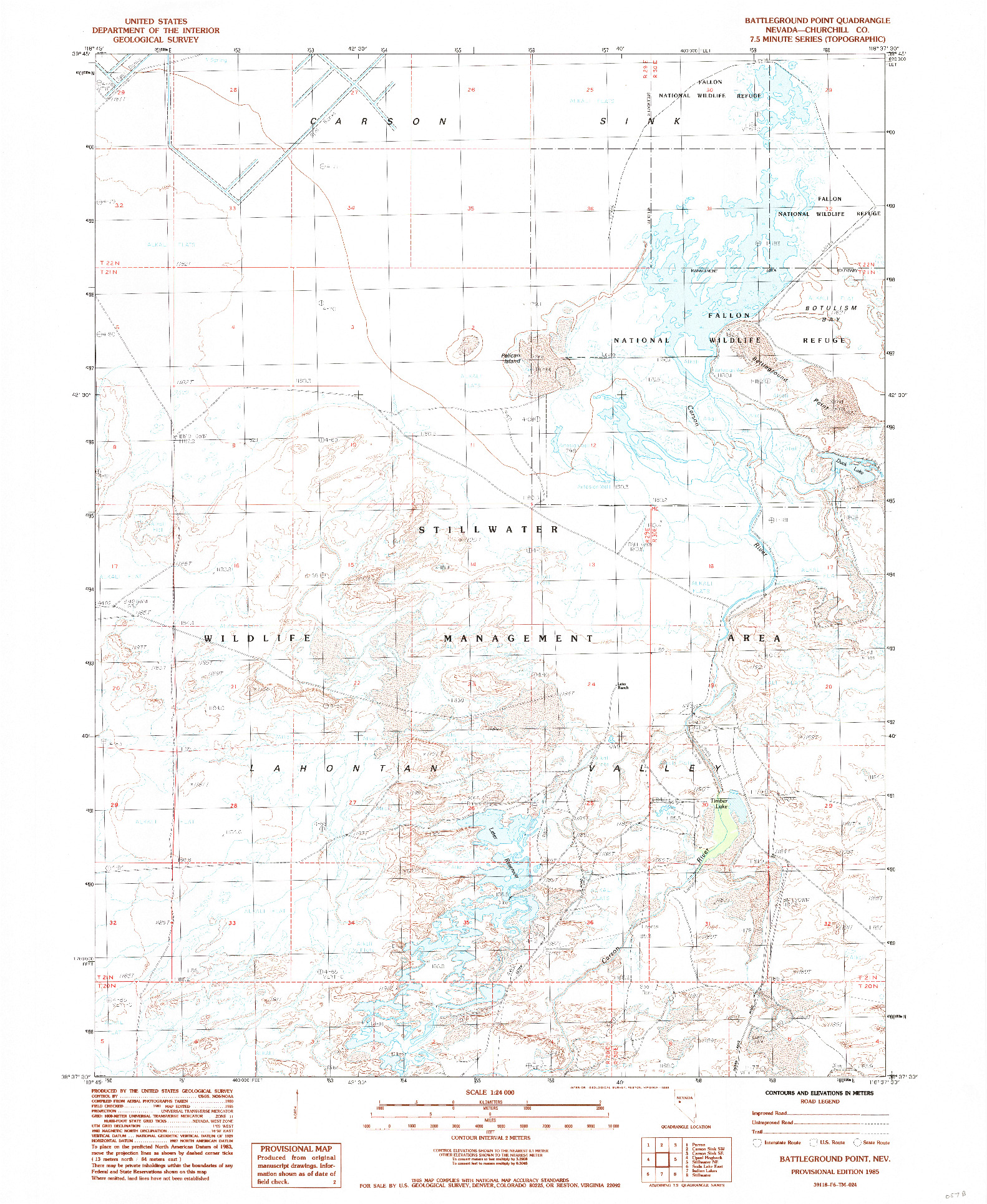 USGS 1:24000-SCALE QUADRANGLE FOR BATTLEGROUND POINT, NV 1985