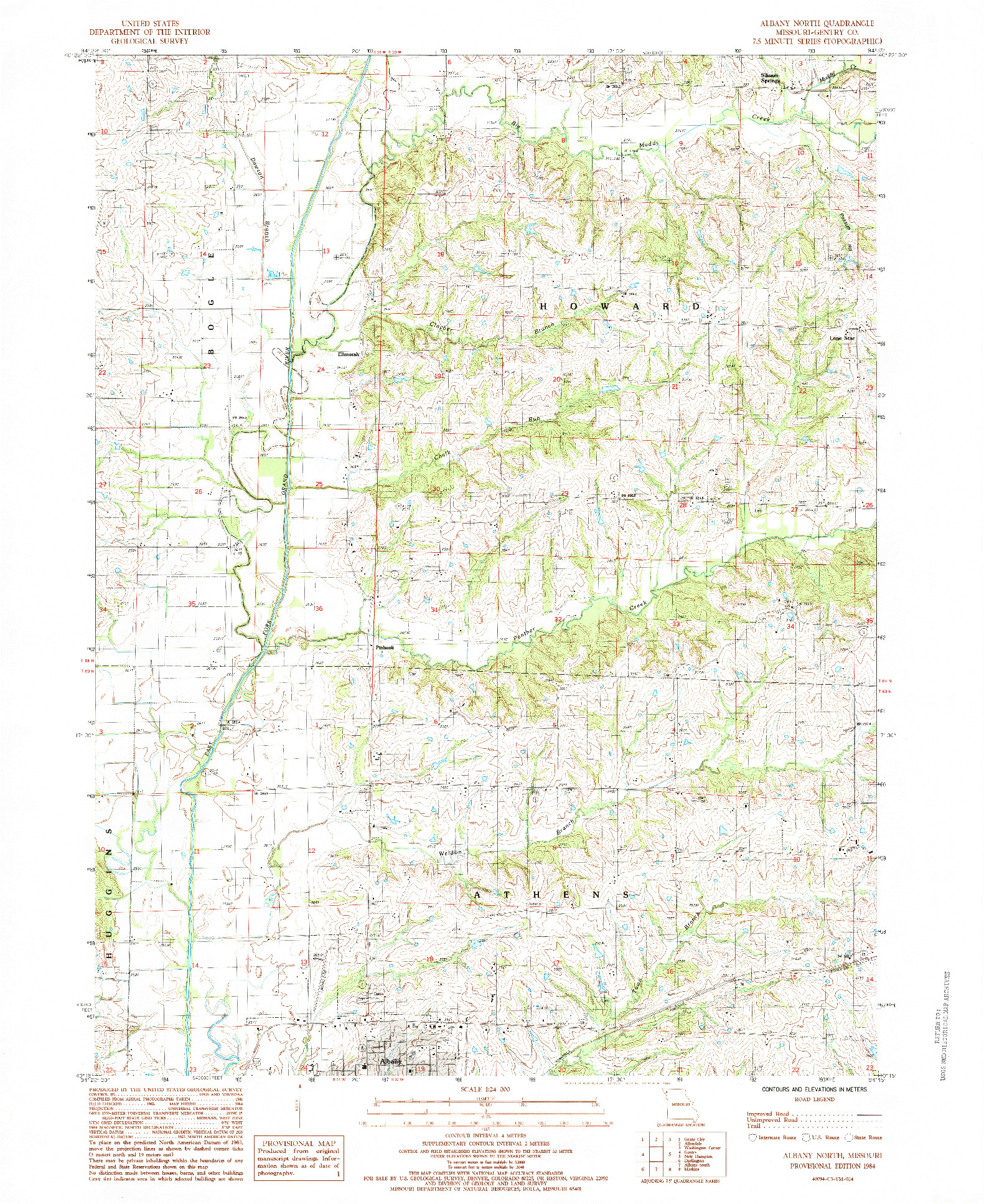 USGS 1:24000-SCALE QUADRANGLE FOR ALBANY NORTH, MO 1984