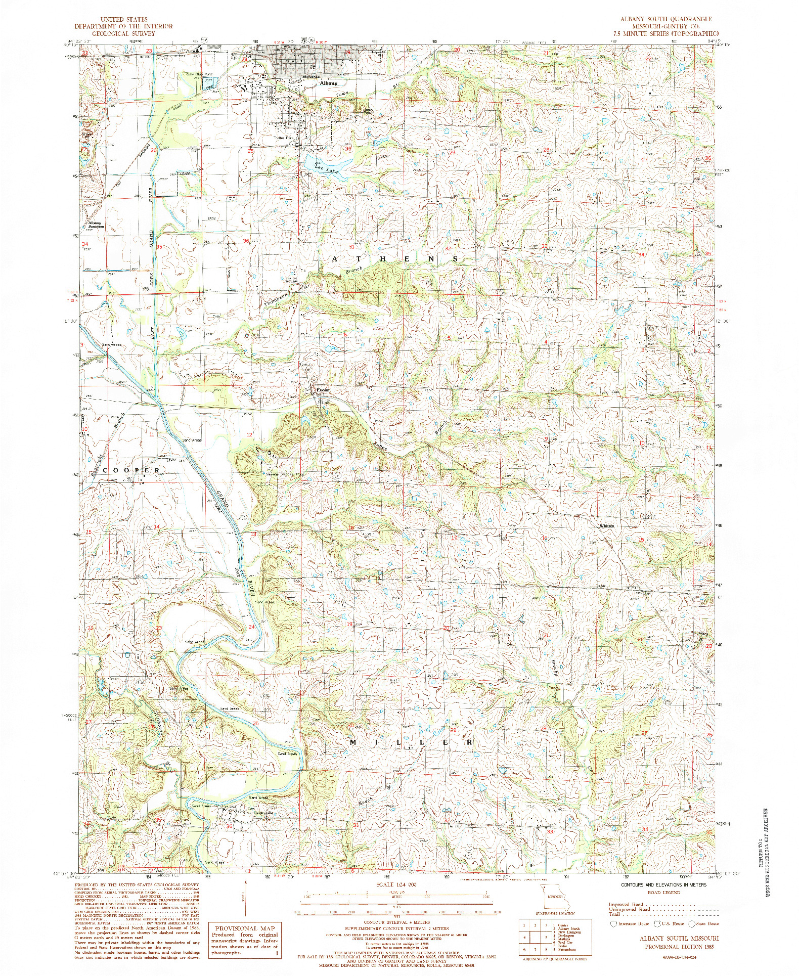 USGS 1:24000-SCALE QUADRANGLE FOR ALBANY SOUTH, MO 1985